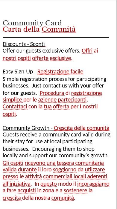 Benefits of the community card