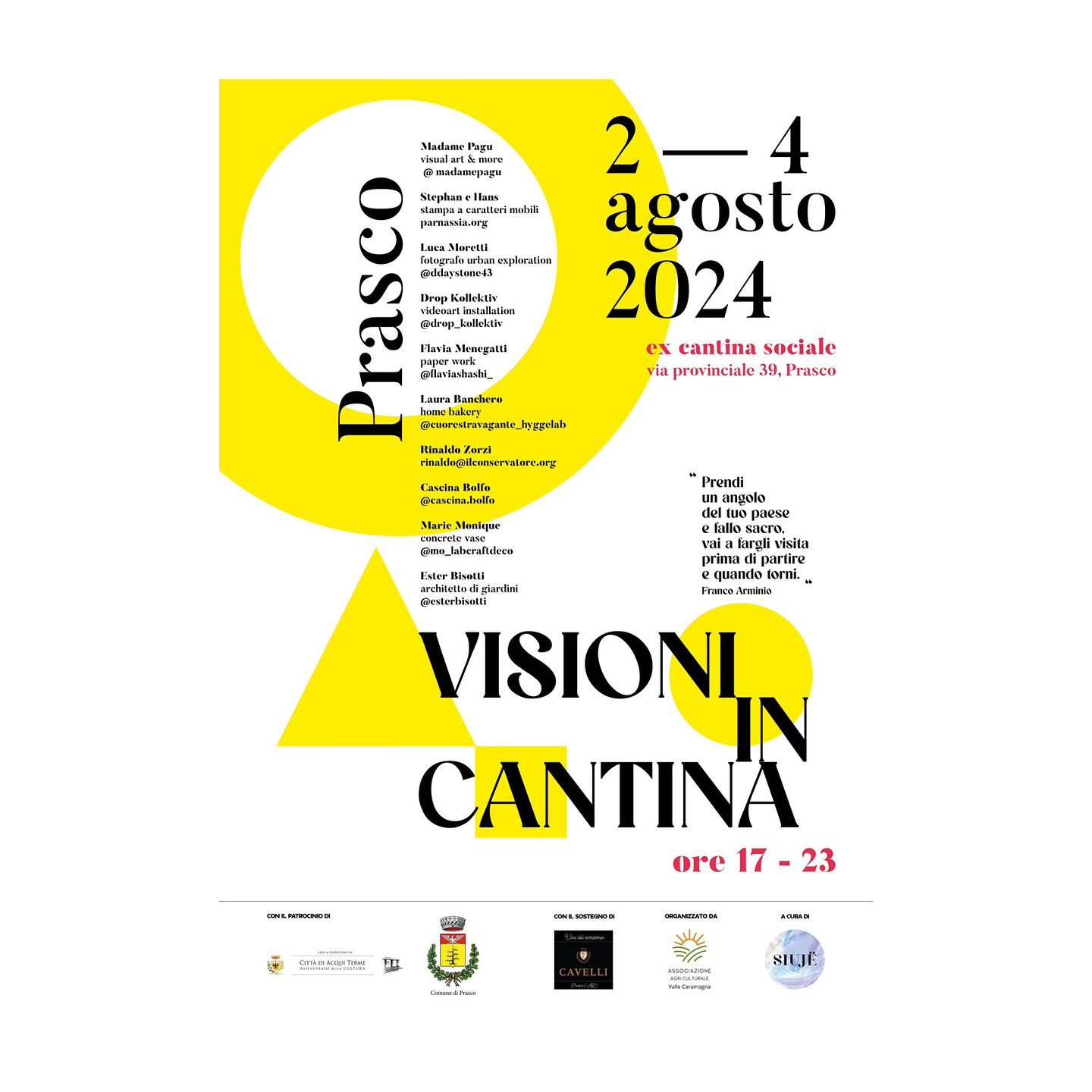 L&rsquo;ex cantina sociale di Prasco, storicamente luogo di incontro e
produzione vinicola, rivive e si trasforma in un vibrante centro culturale grazie all&rsquo;evento &ldquo;Visioni in Cantina&rdquo;. 🏭🍇

&ldquo;Visioni in Cantina&rdquo; non &eg