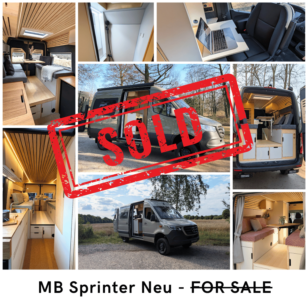 Neuer 6m MB Sprinter mit Ausbau für 2 Pers. sucht PartnerInnen - abholb. ab 06/26 >>> hier klicken