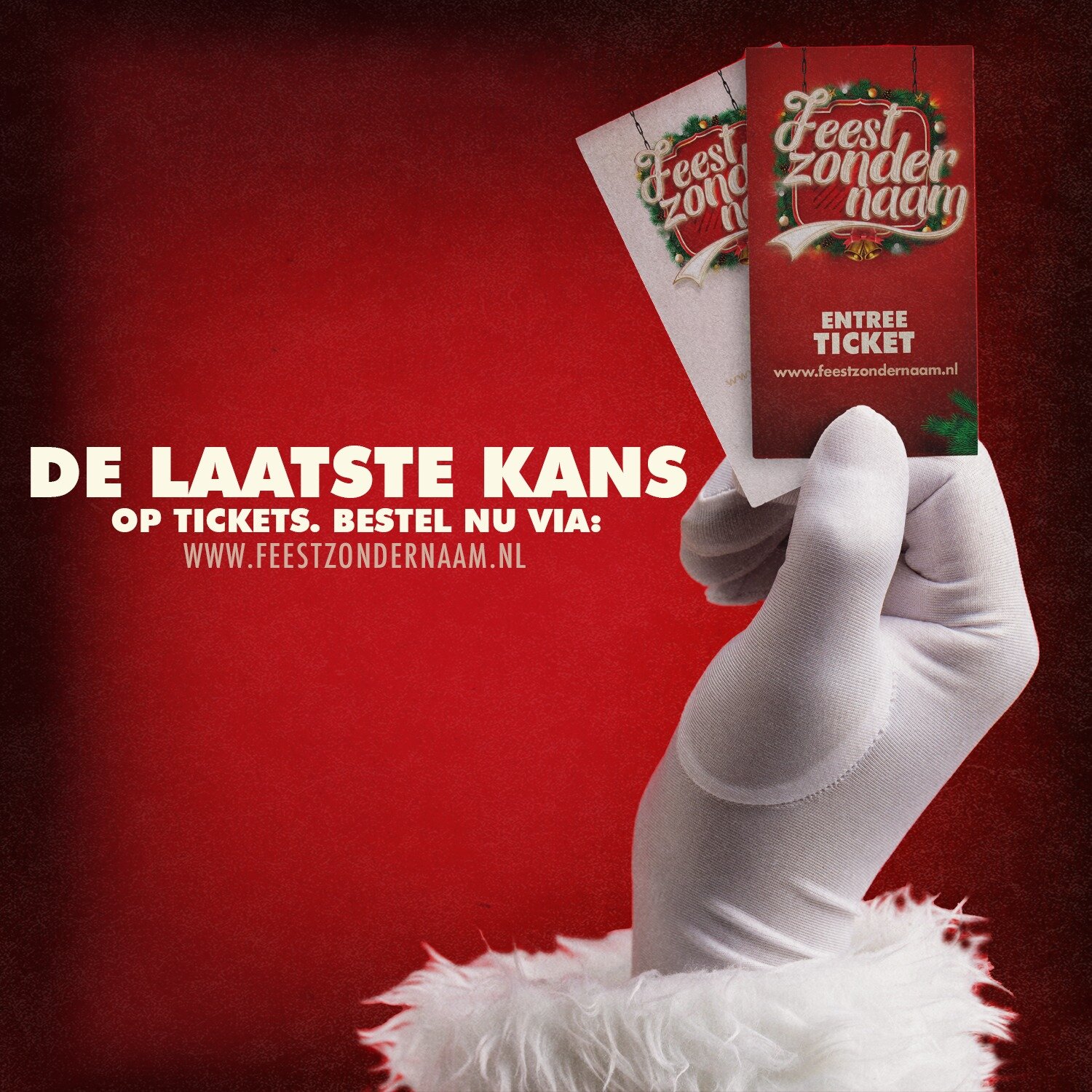 𝗟𝗮𝗮𝘁𝘀𝘁𝗲 𝗸𝗮𝗻𝘀 🆘

Vandaag is de dag! Het grootste Kerstfeest van het Westland zal vanavond losbarsten. Haal snel en gemakkelijk jouw tickets op www.feestzondernaam.nl 🎟️