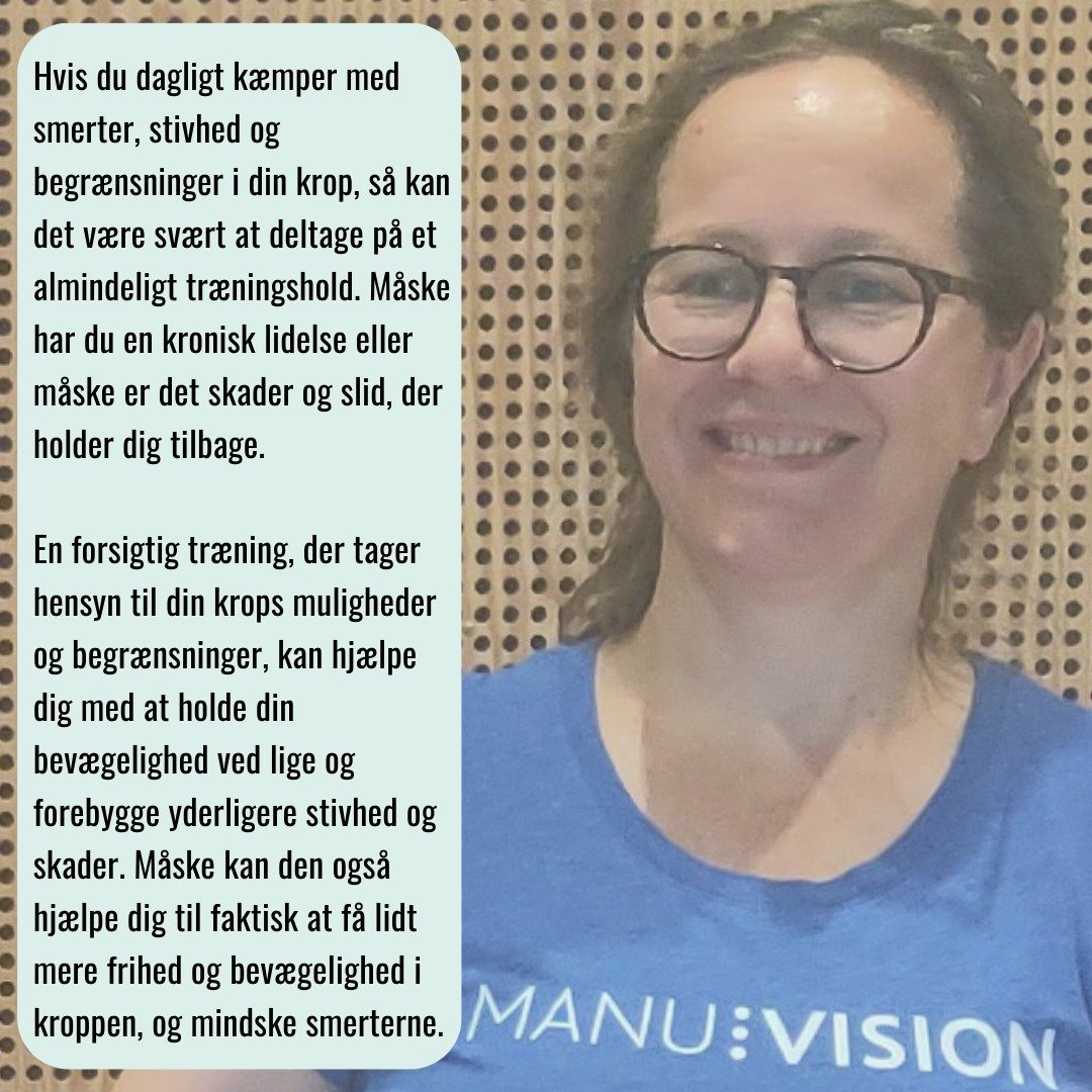 #n&aelig;nsommanuvisiontr&aelig;ning #manuvision #tr&aelig;ning #smerter #stivhed

Hvis du dagligt k&aelig;mper med smerter, stivhed og begr&aelig;nsninger i din krop, s&aring; kan det v&aelig;re sv&aelig;rt at deltage p&aring; et almindeligt tr&aeli