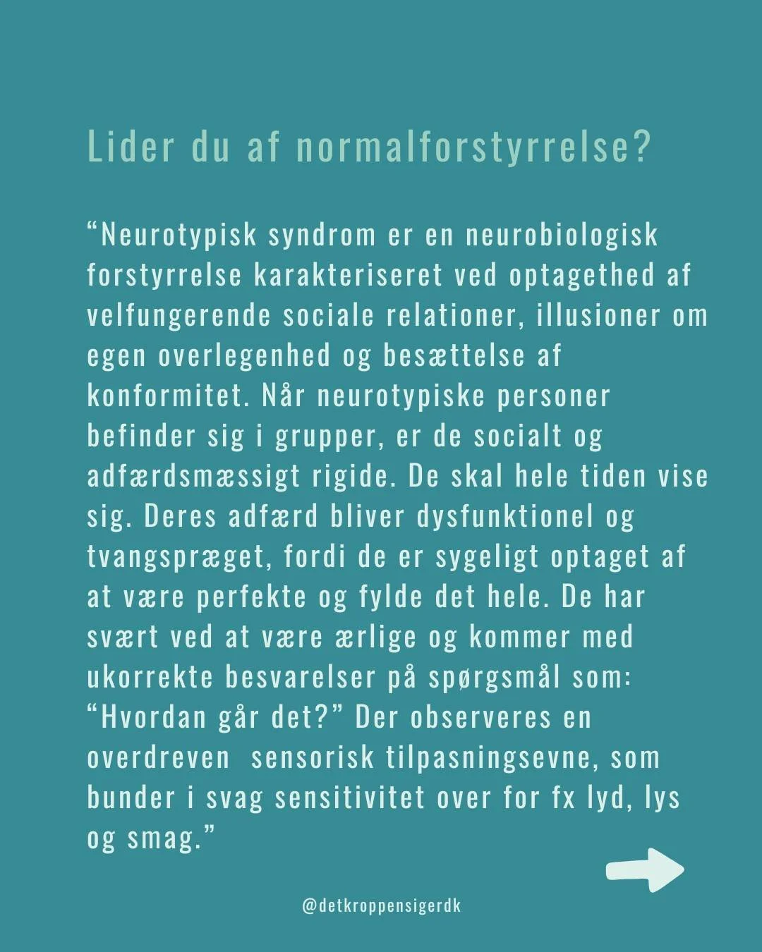 Er der noget du kan genkende? Jeg kan genkende mig selv i mange af de n&aelig;vnte kriterier, men m&aring; nok ogs&aring; konstatere at jeg ikke tror jeg kan leve helt 100% op til &lsquo;normalitets-diagnosen&rsquo;&hellip; Hvad med dig?

Virkelig fe