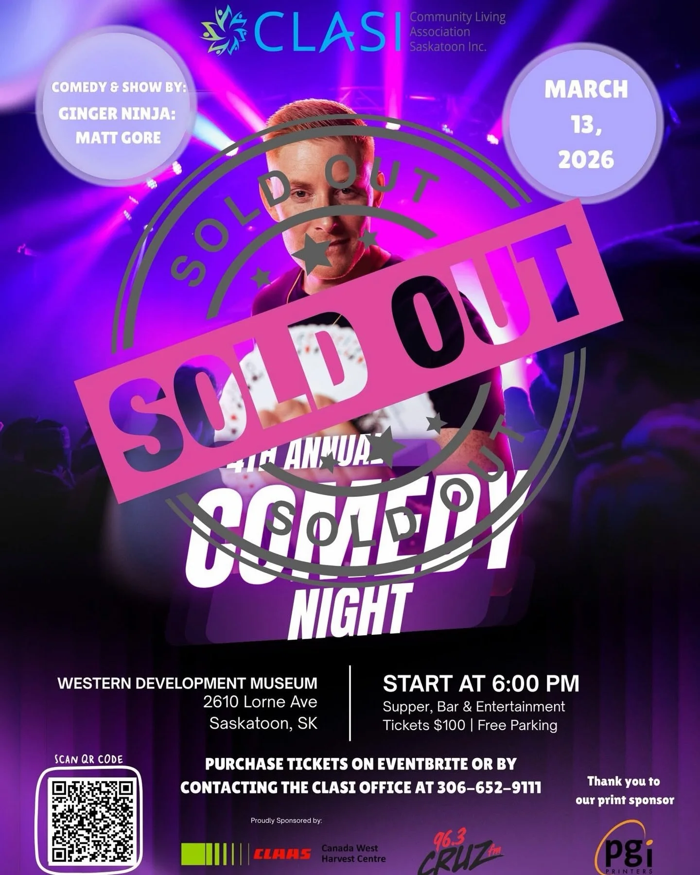 What a night 🔥

Sold out, big laughs, and an amazing cause.

Grateful to be part of @clasi.yxe Comedy Night &mdash; but the real magic isn&rsquo;t on stage&hellip; it&rsquo;s the impact they make every single day.

Saskatoon showed up ❤️

#MattGoreM