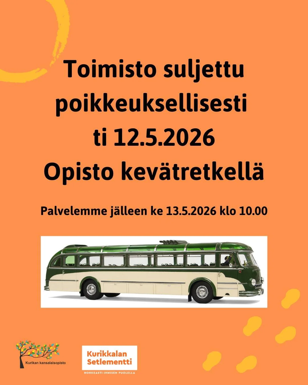 Tiistaina 12.5. toimisto on poikkeuksellisesti suljettu, sill&auml; suuntaamme kev&auml;tretkelle 🚌

Retkell&auml; sy&ouml;d&auml;&auml;n hyvin ja tutustutaan mielenkiintoisiin kohteisiin. P&auml;iv&auml;n p&auml;&auml;kohteena on idyllinen Berg&oum