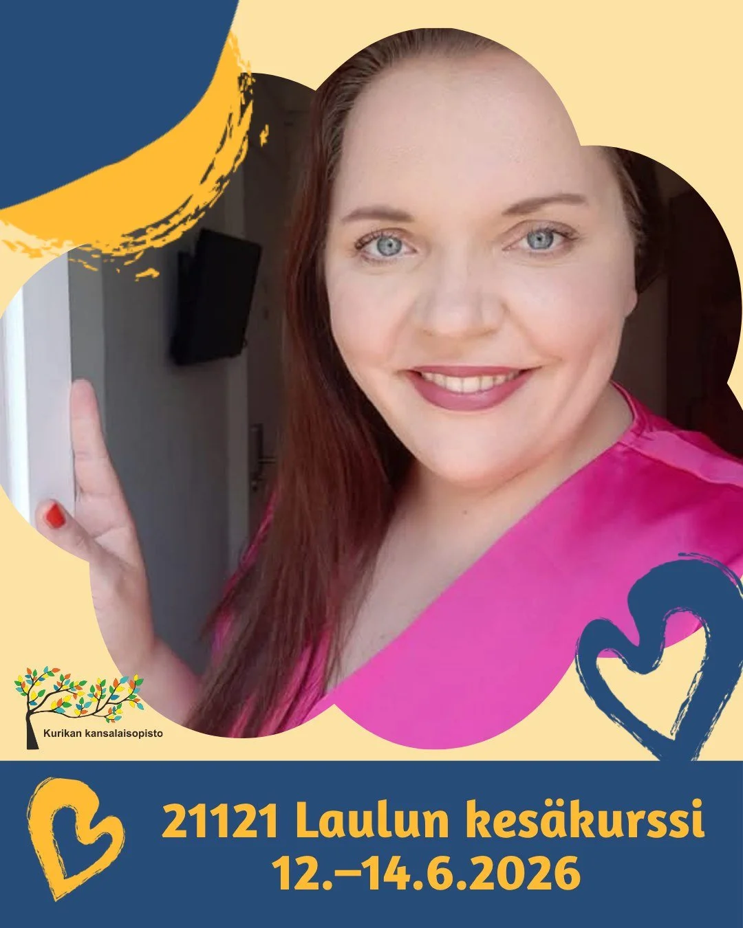 Laulatko vain suihkussa vai oletko valmis antamaan &auml;&auml;nellesi enemm&auml;n tilaa? ✨🎤

Laulun kes&auml;kurssilla p&auml;&auml;set tutustumaan omaan &auml;&auml;neesi ja tapaan ilmaista itse&auml;si musiikin kautta. 

Laulukurssilla kehit&aum