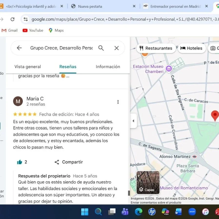 Reseñas Grupo Crece Psicología infanto juvenil
