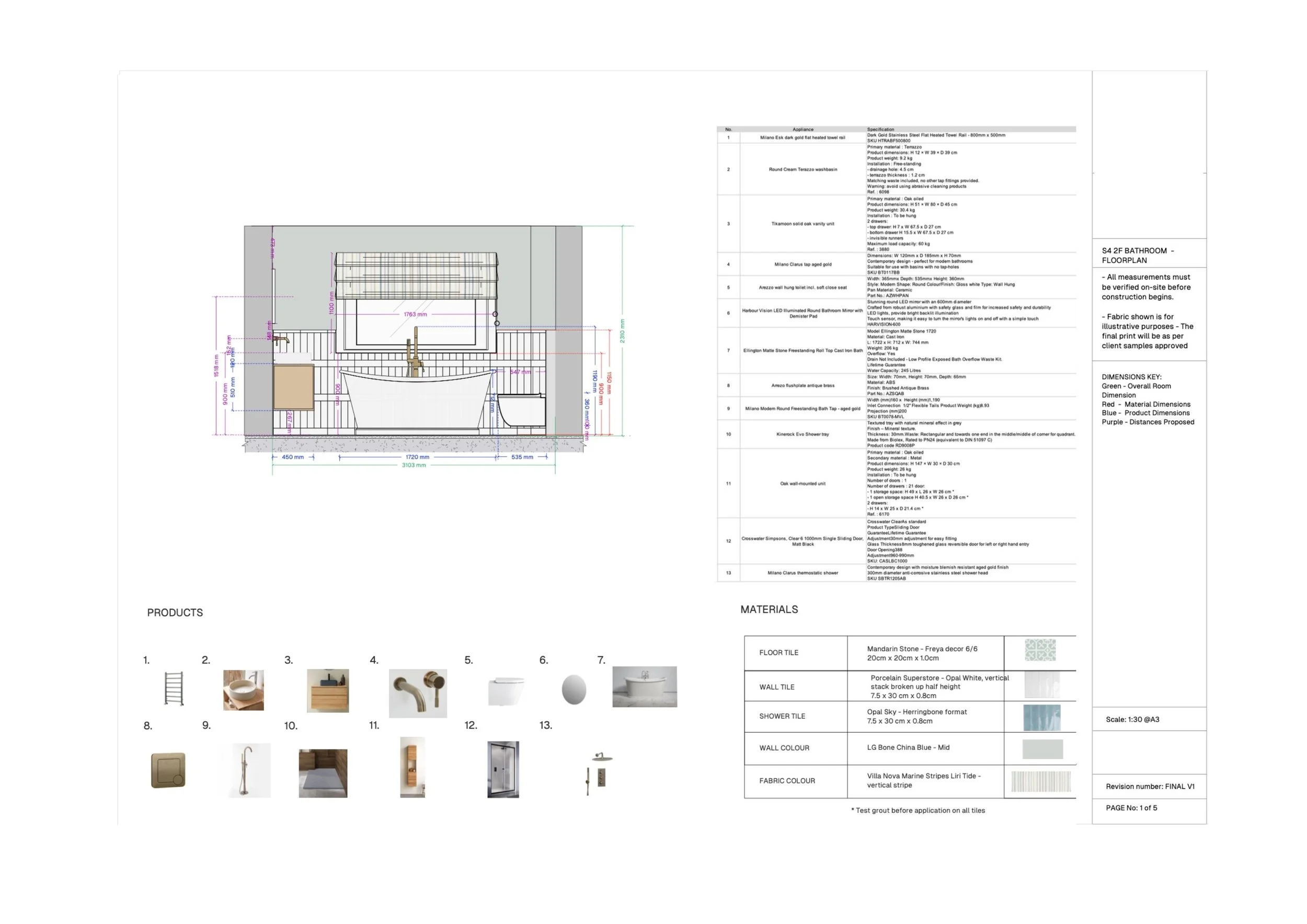 Hampshire Bathroom Elevations