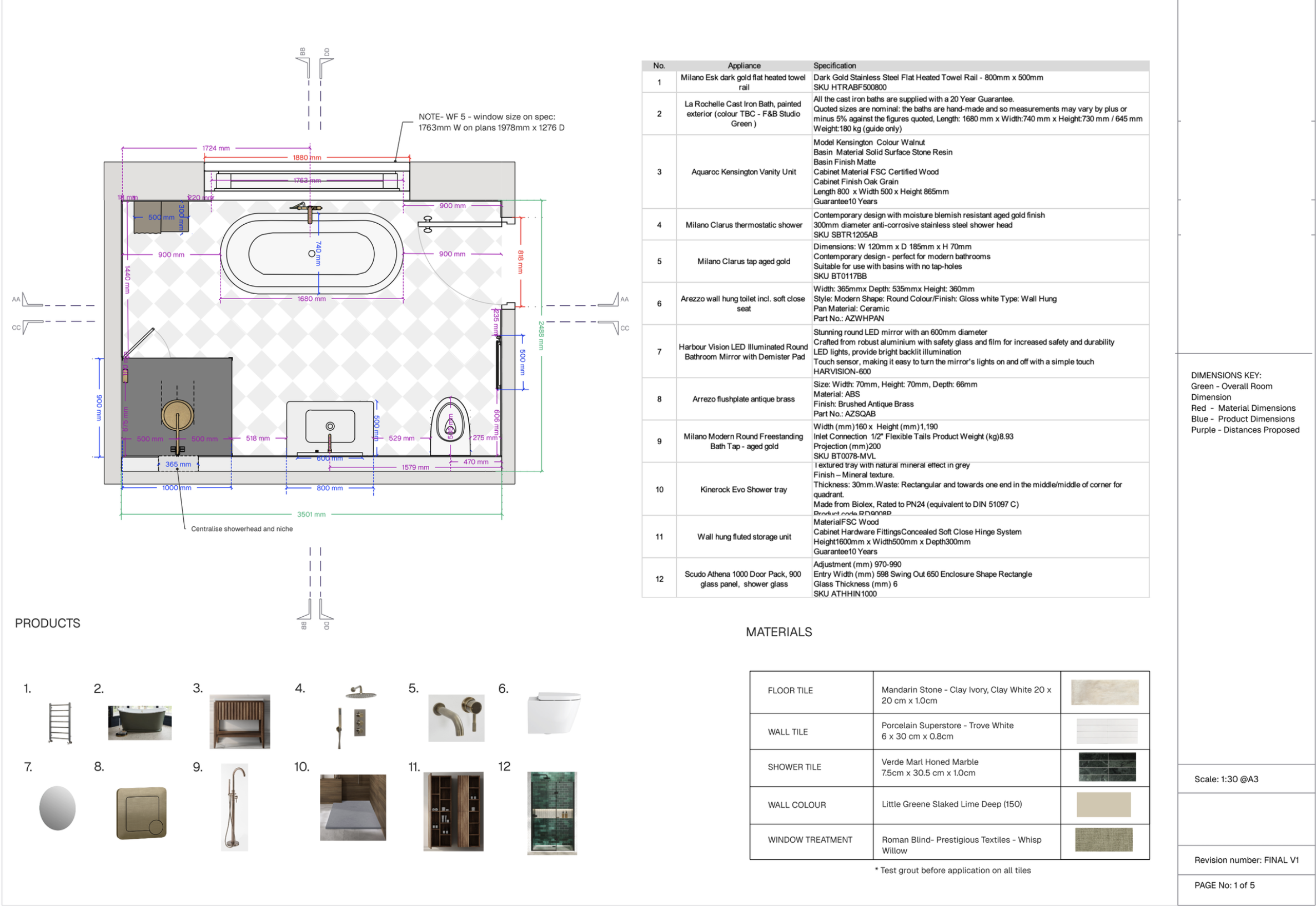 Hampshire Bathroom Elevations