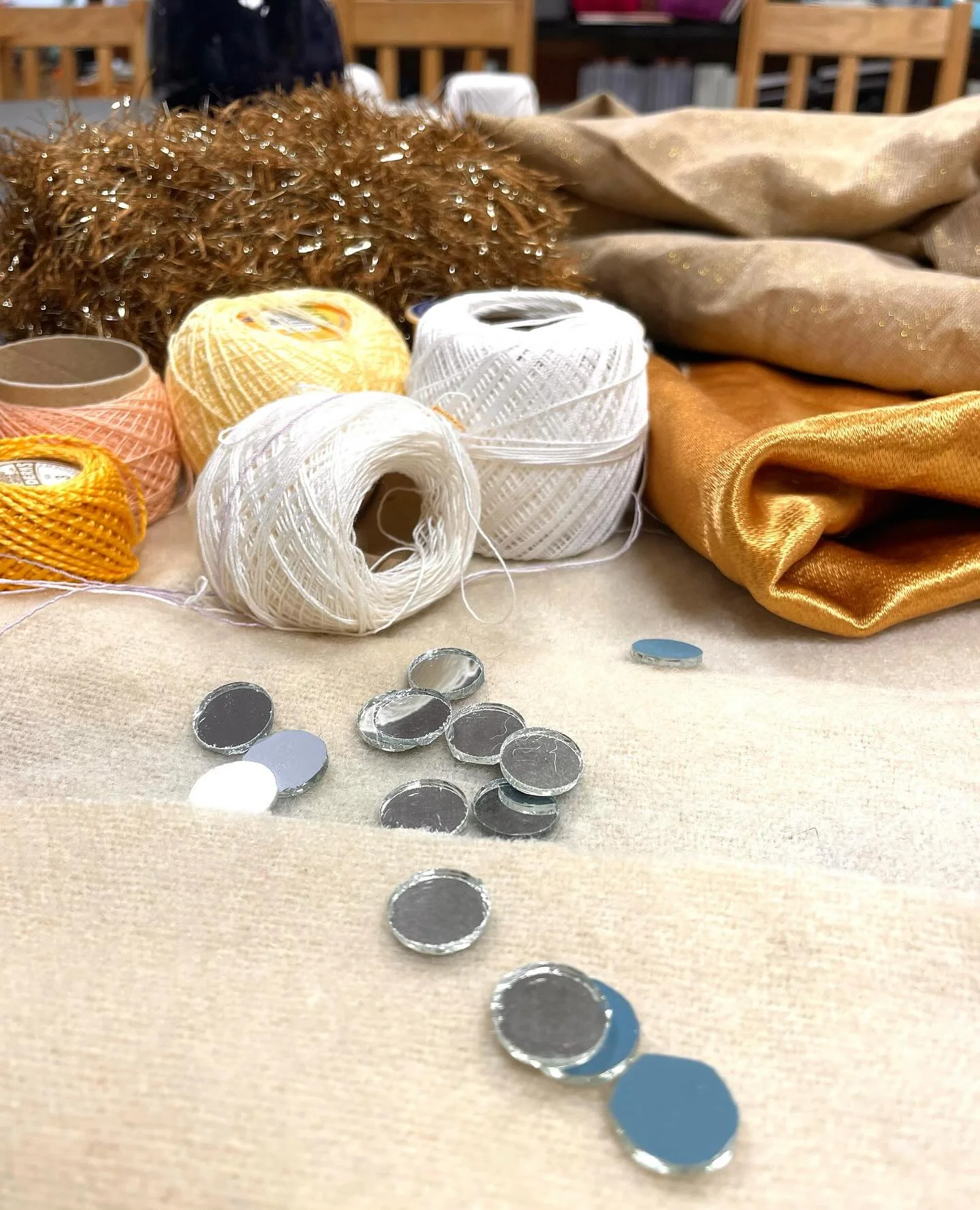 Our Monday mornings continue every week at Sustainable Stitch @crosshatchstudios . We have a little seasonal something up our sleeves that we are working on&hellip;. Don&rsquo;t mention the c word! #recycle #stitch