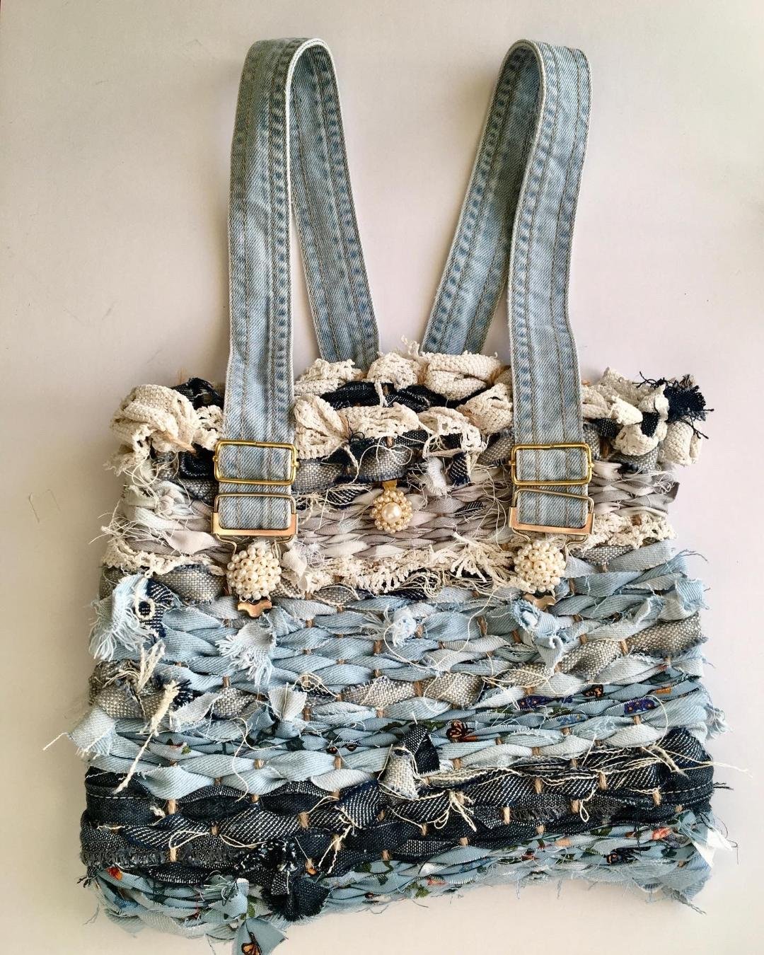 Rachel Woven bag from jeans and lace.jpg