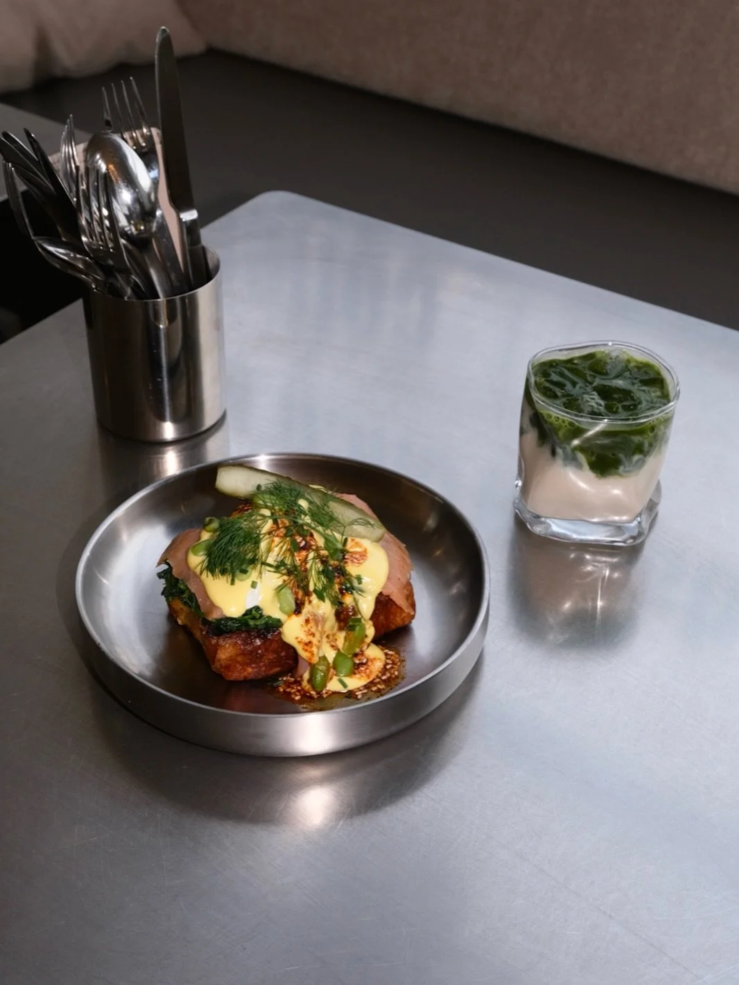 Eat your greens at Instinct - HOLY SPINACH 

Salmon, spinach, poached egg, Hollandaise sauce on brioche bread with chili crunch &amp; organic cress