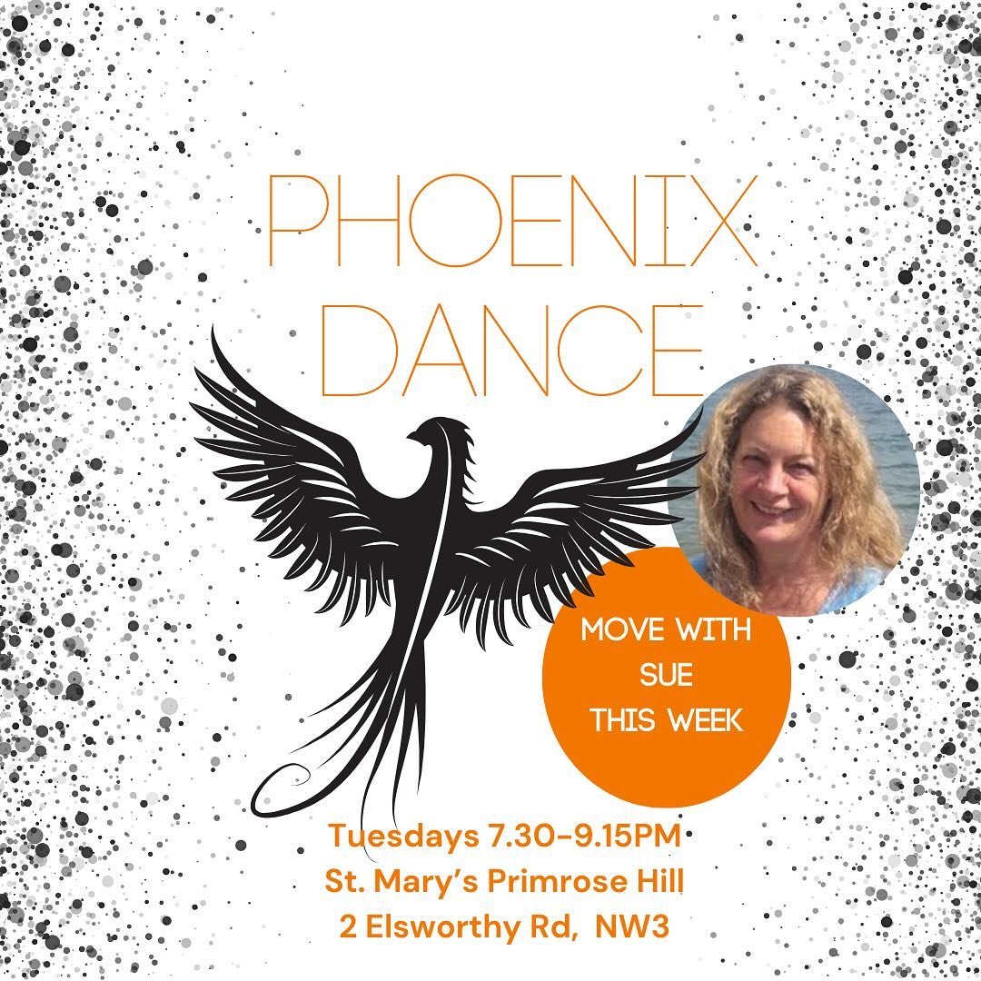 Go back into your week dancing after this bank holiday 🐦&zwj;🔥 👯&zwj;♂️

Phoenix Dance 
starts Tuesday 7 May 
7.30-9.30PM

🎓with Sue this week @acalltodance 💙

💒 St. Mary&rsquo;s Church in Elsworthy Rd, Primrose Hill NW3

🎟️ Tickets https://ww