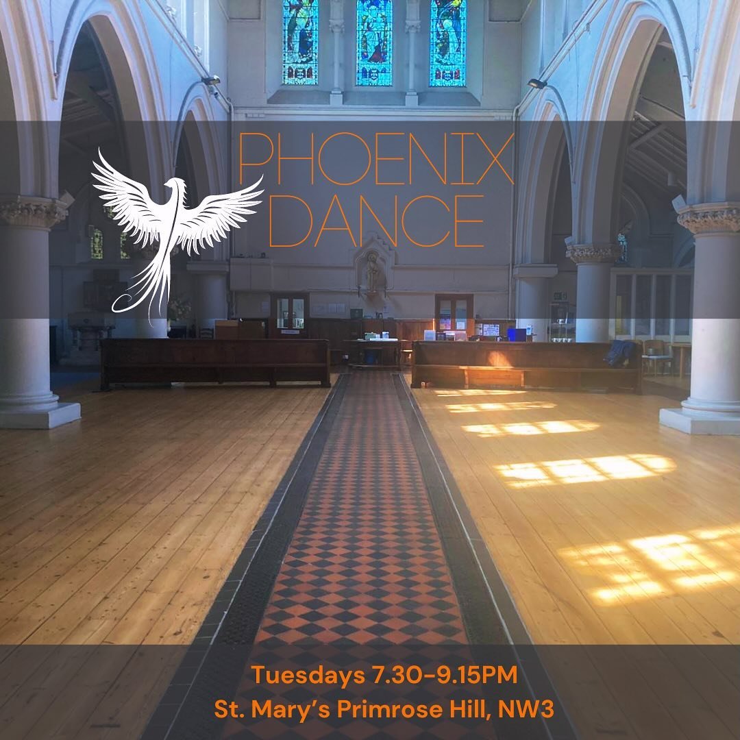 Join us in dance and community on Tuesday nights in this beautiful space 💚

🐦&zwj;🔥 Phoenix Dance 
7.30-9.15PM

💒 St. Mary&rsquo;s Church Primrose Hill

🎟️ Tickets
Buy online or at the door (cash &amp; card) 

Supporter: prepay for a month and d