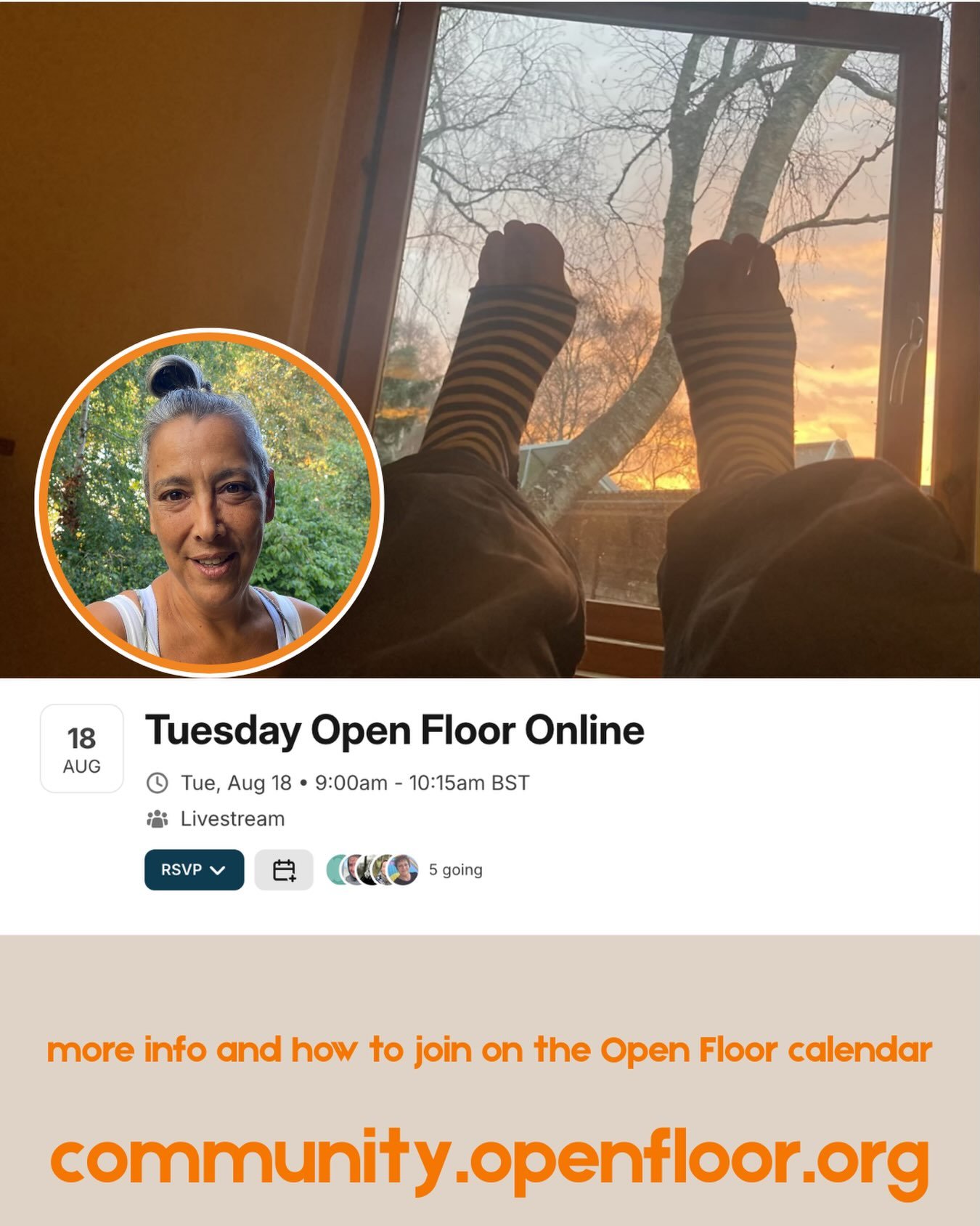 Join me again this week for Open Floor movement practice - wherever you are. This is the last online class I&rsquo;m teaching this month 🩵

Get in touch for how to join or find out more on the Open Floor Calendar

 >> community.openfloor.org
#