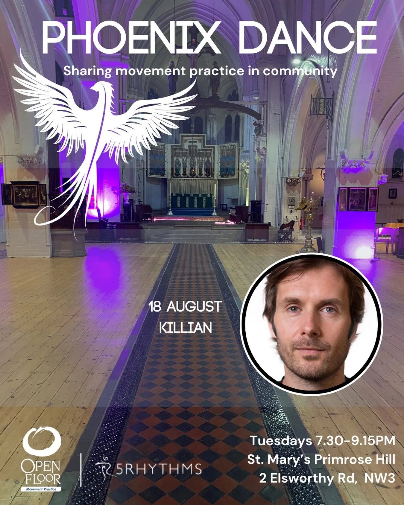 Tomorrow is a dance day - Killian is holding Phoenix and you are welcome to show up and move with us - however you are 🧡

🐦&zwj;🔥 Phoenix Dance
Primrose Hill, Tuesday - 7.30-9.15PM

💒 St. Mary&rsquo;s Church Primrose Hill, NW3 3DU

🎟️ Tickets
at