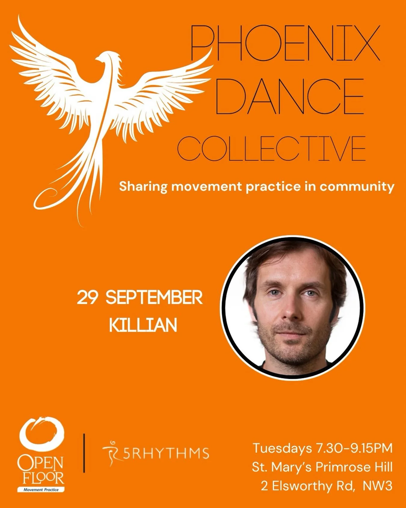 We dance tomorrow&hellip;and every Tuesday at Phoenix 🐦&zwj;🔥Killian is on the decks this week&hellip; come dance, you&rsquo;re welcome however you are&hellip; 🧡

🐦&zwj;🔥 Phoenix Dance
Primrose Hill, Tuesdays - 7.30-9.15PM

💒 St. Mary&rsquo;s C