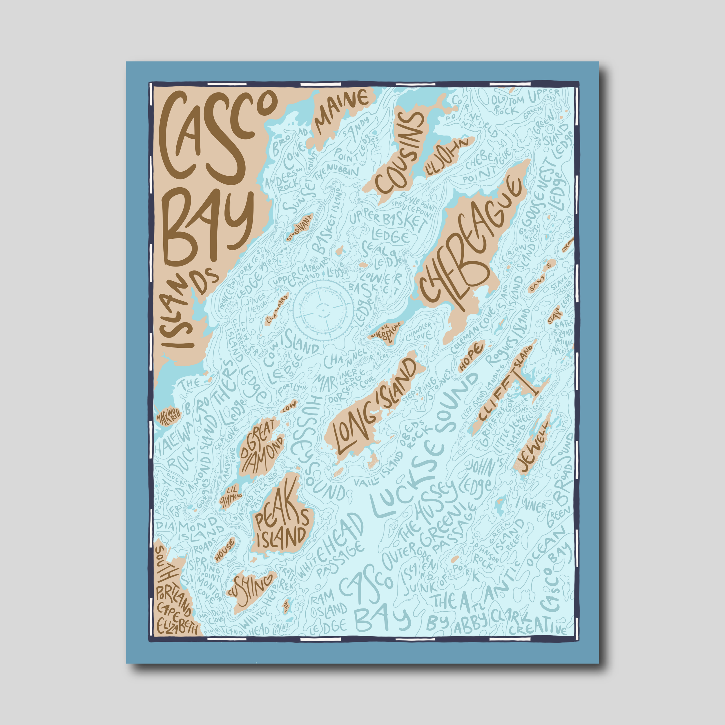 Casco Bay Island Map Print