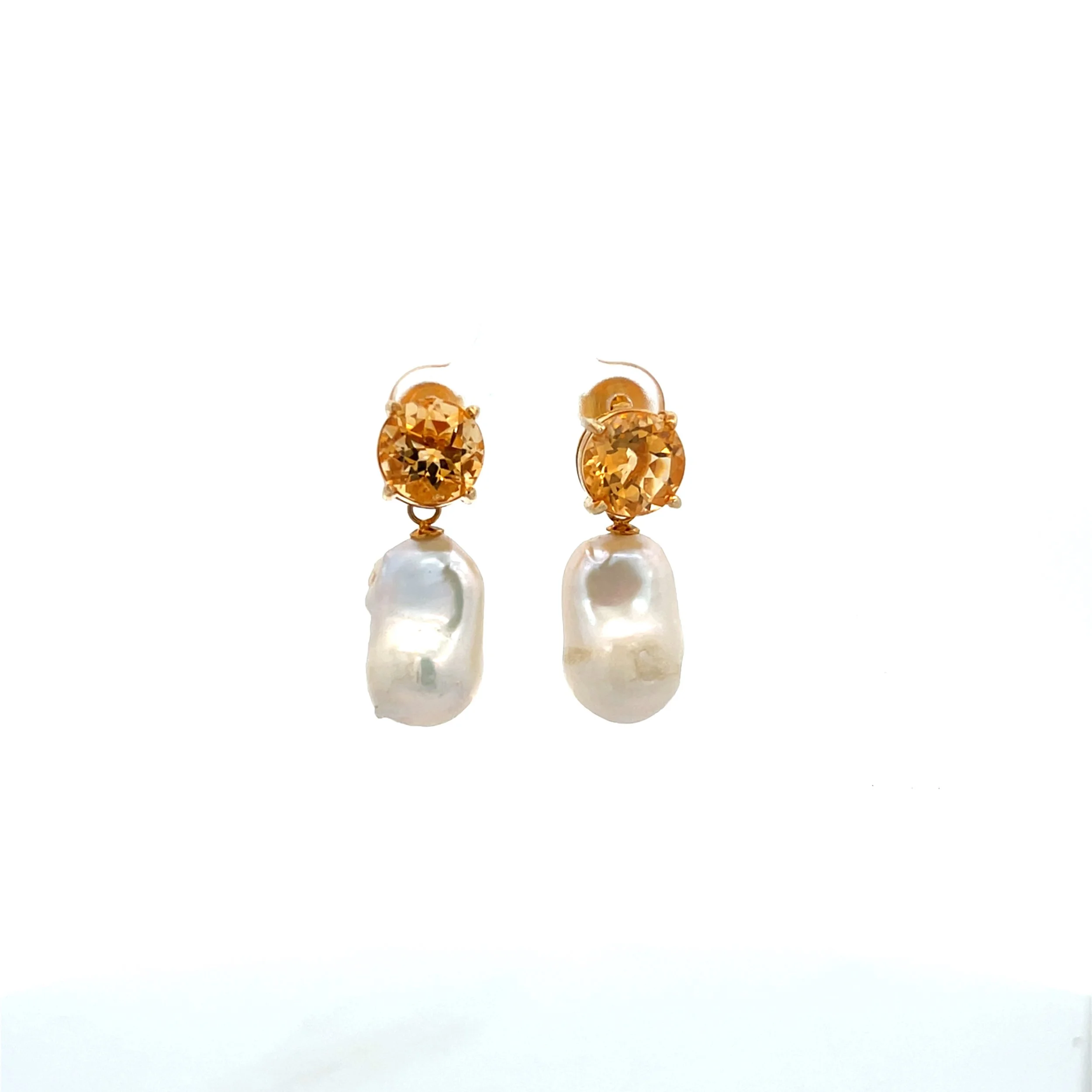 Topaz Pearl Drop Earrings & Studs