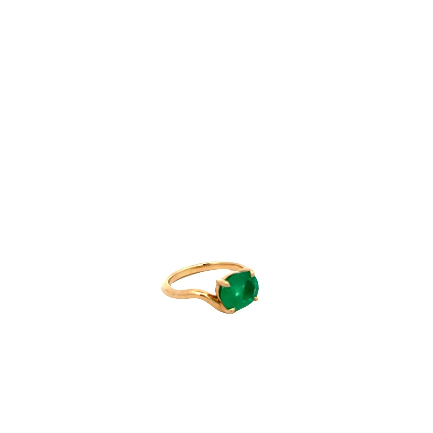 Oval Emerald Wave Ring