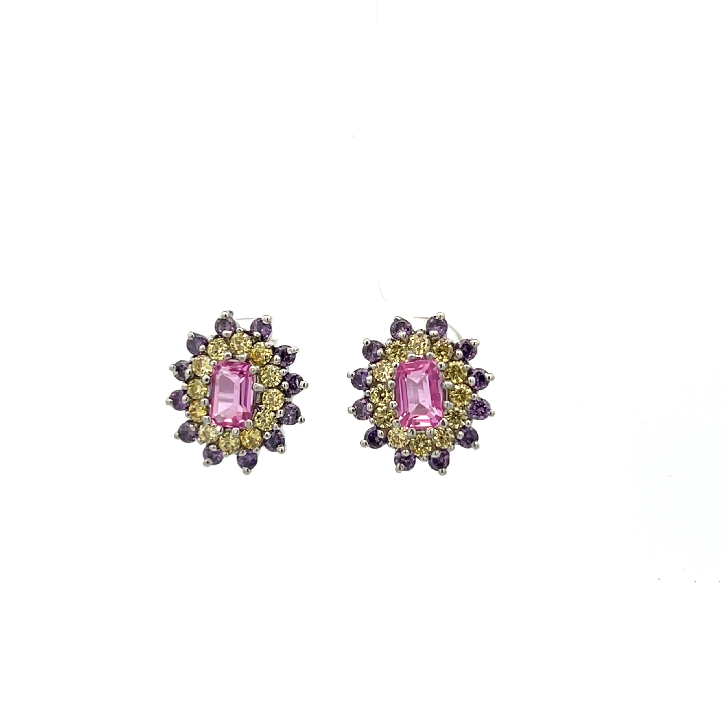 Multi Colored Sapphire Studs