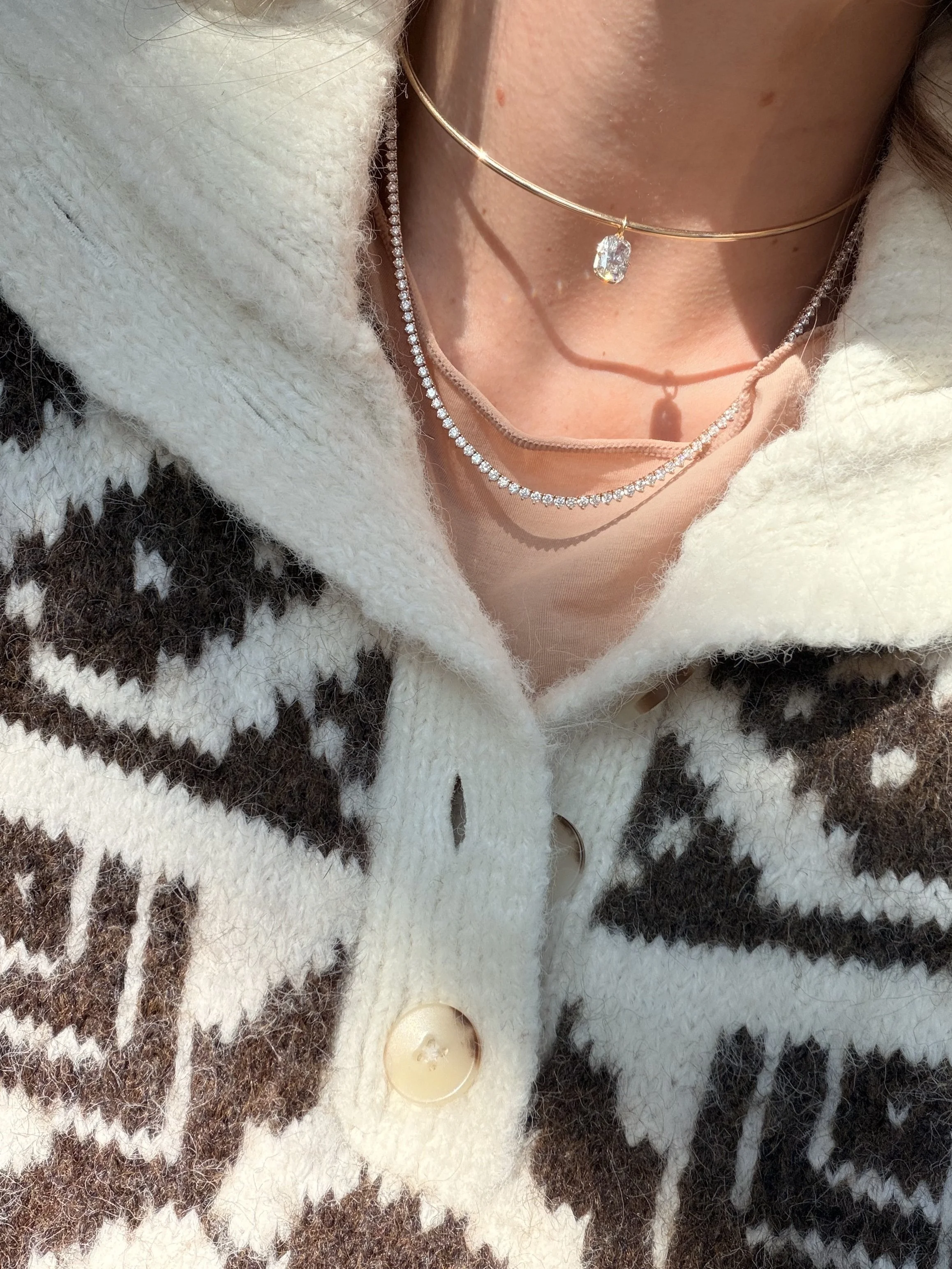 Cushion Cut Yellow Gold Charm / Pendant