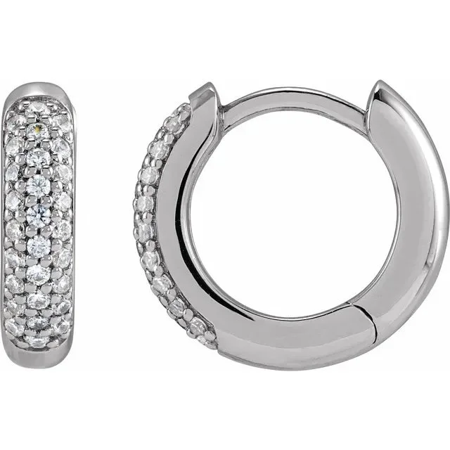 Pave Diamond Lab Huggies