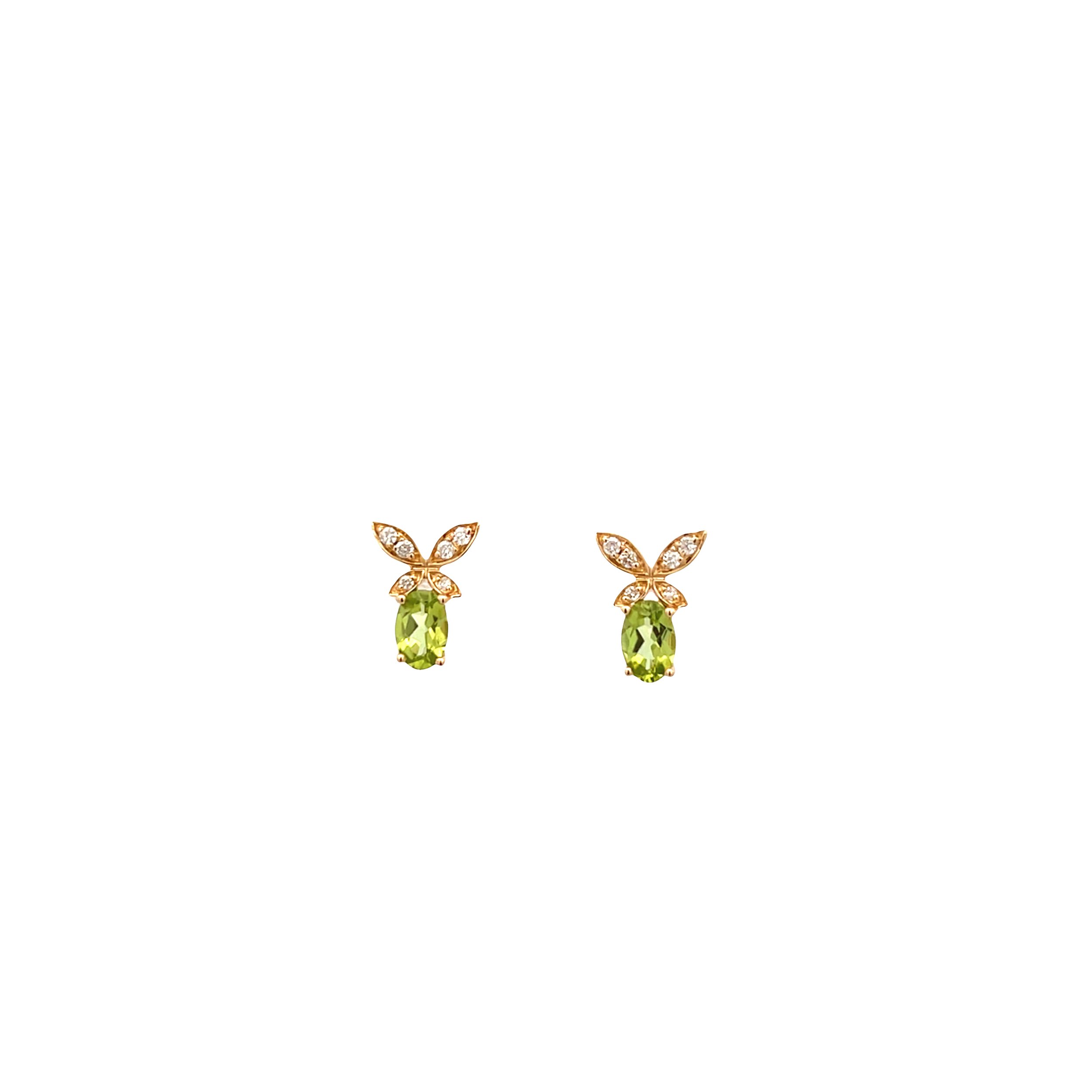 PERIDOT BUTTERFLY STUDS