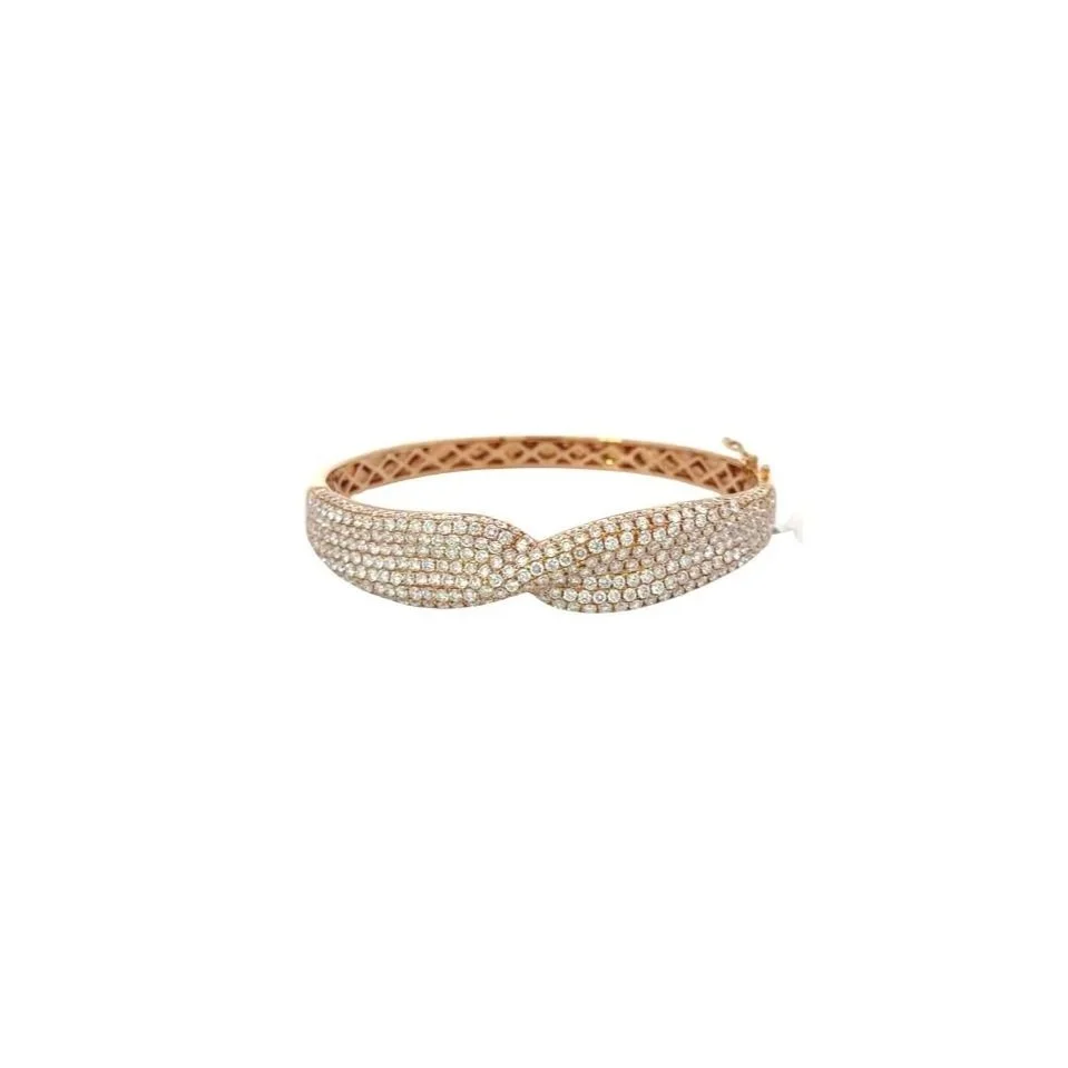 Pave Diamond Rose Gold Bangle