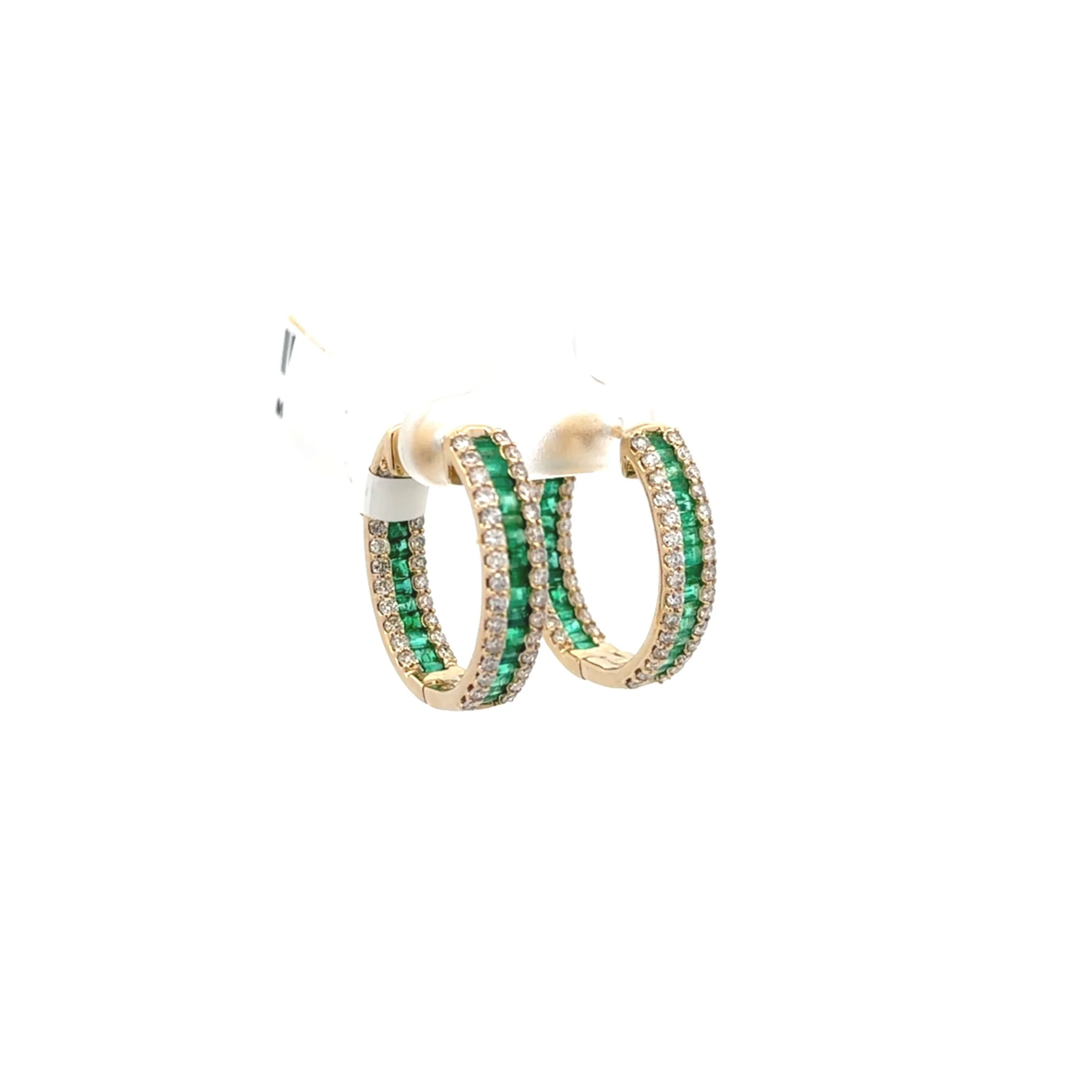 Emerald & Diamond Inside Out Hoops