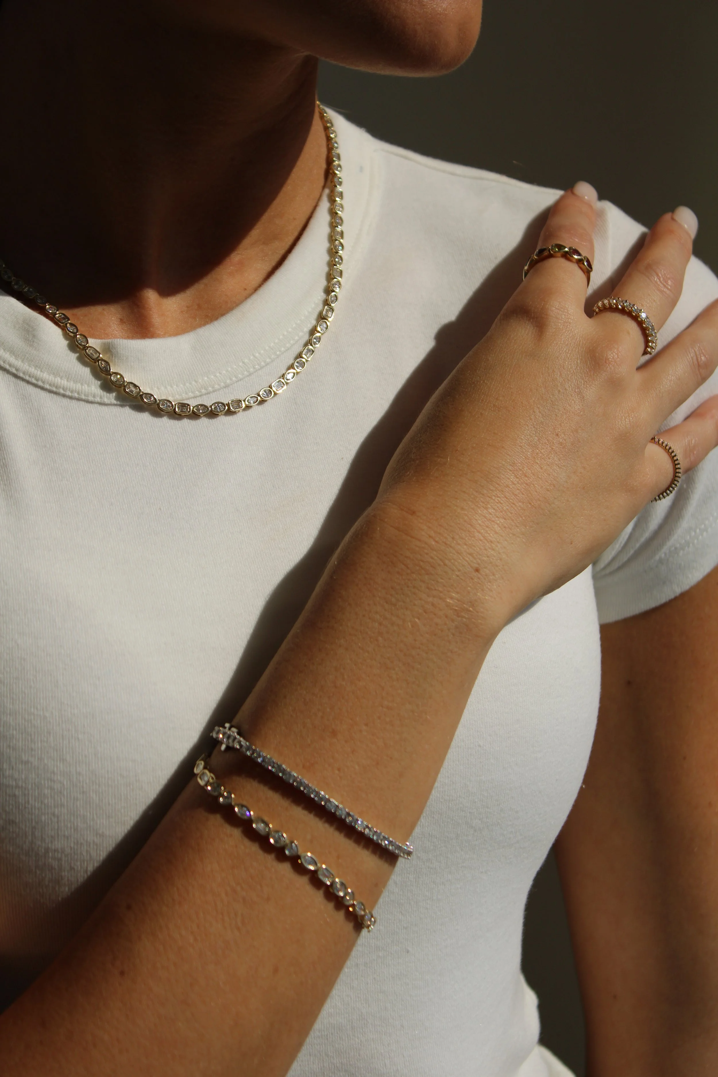 Mixed Fancy Cut Tennis Necklace