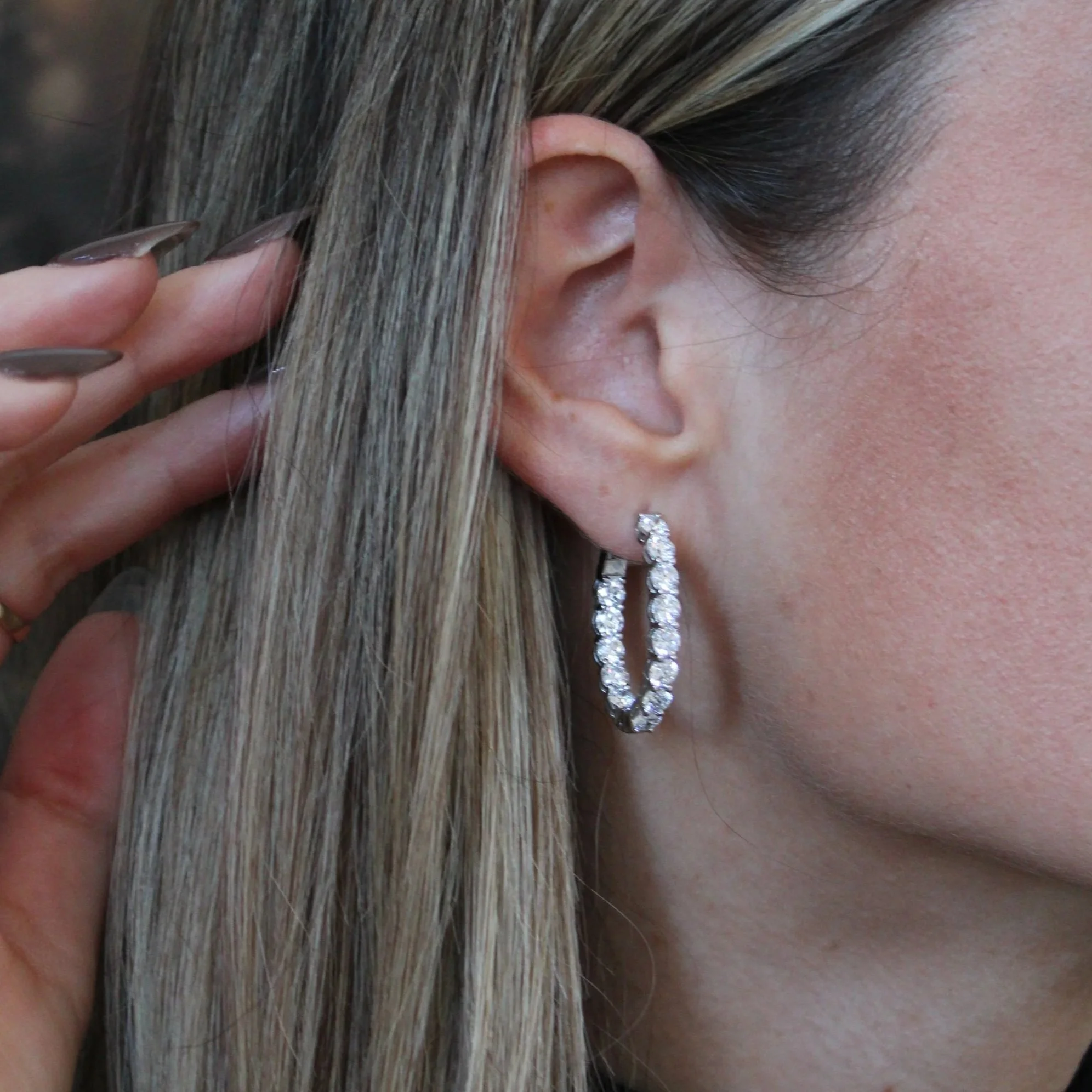 5 Carat Inside Out Hoops