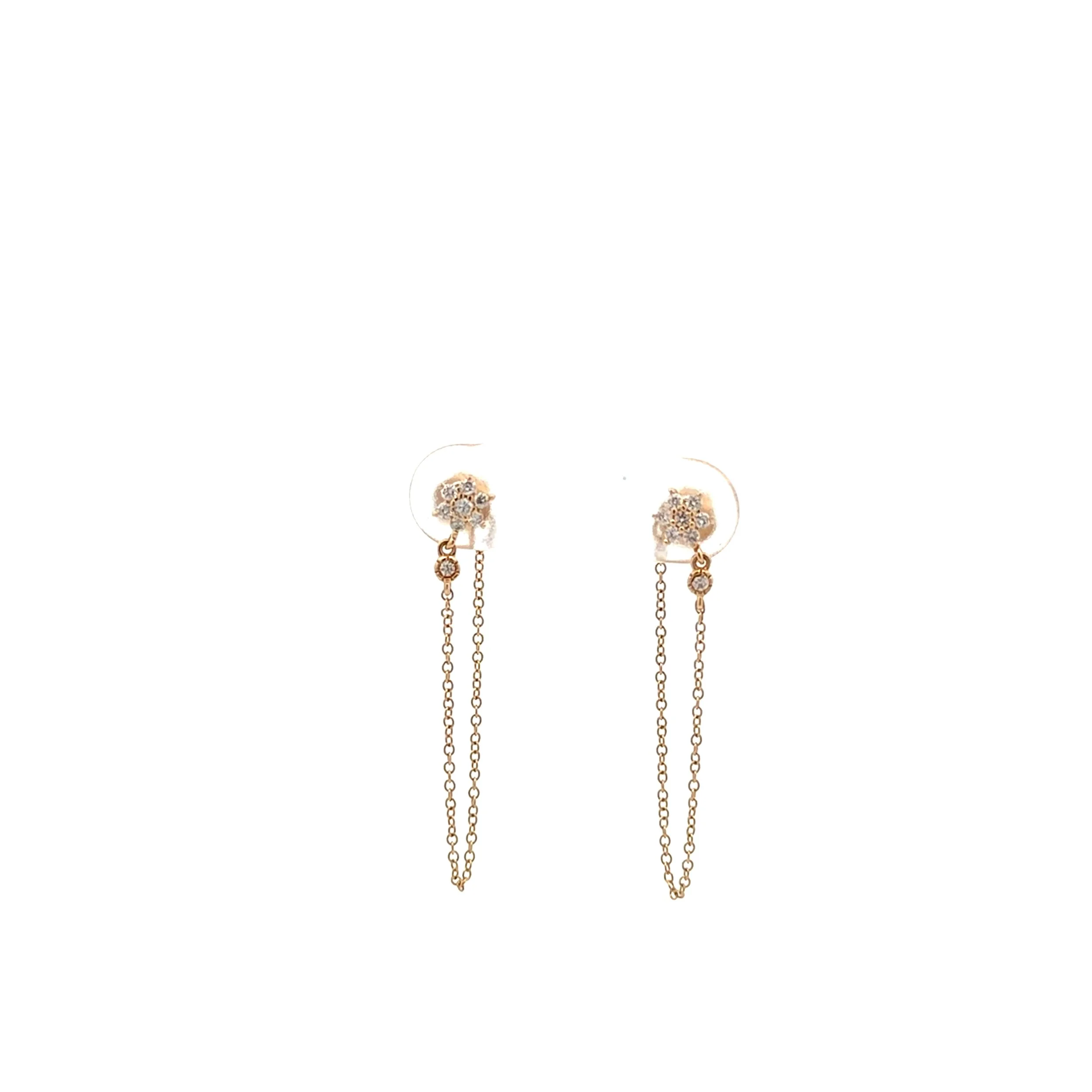 Dainty Diamond Chain Earrings