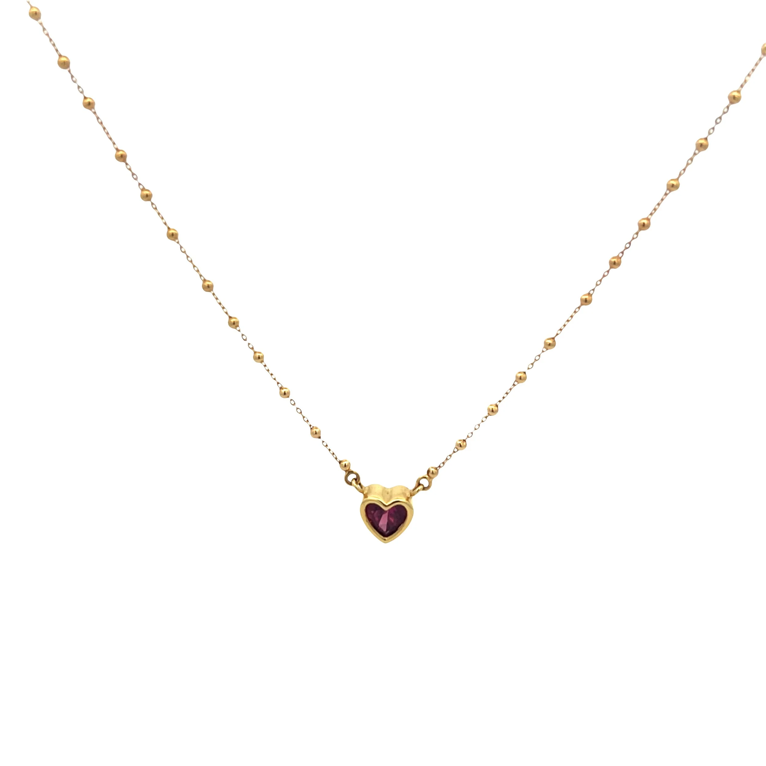 Lauren K Ruby Bezel Set Necklace