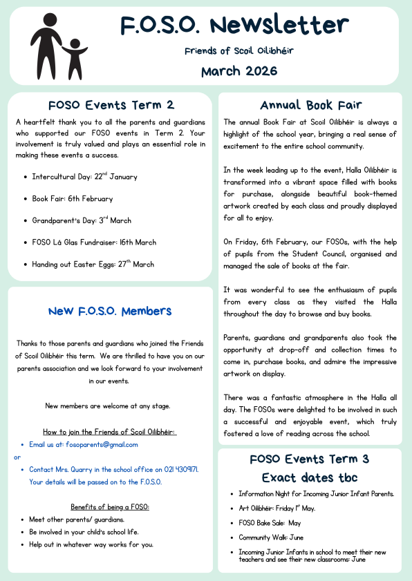 FOSO Newsletter Term 2