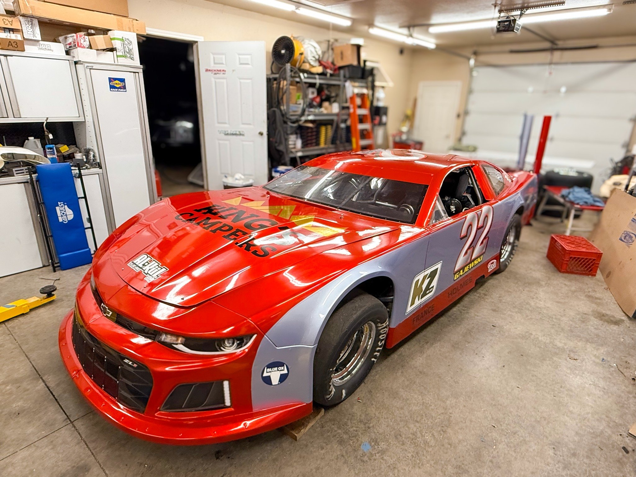Cherry red and aluminum silver &ndash; the perfect combo for a race car.

Here&rsquo;s the final wrap we did for the Gajewski Race Team. This design is clean, bold, and ready to hit the track.