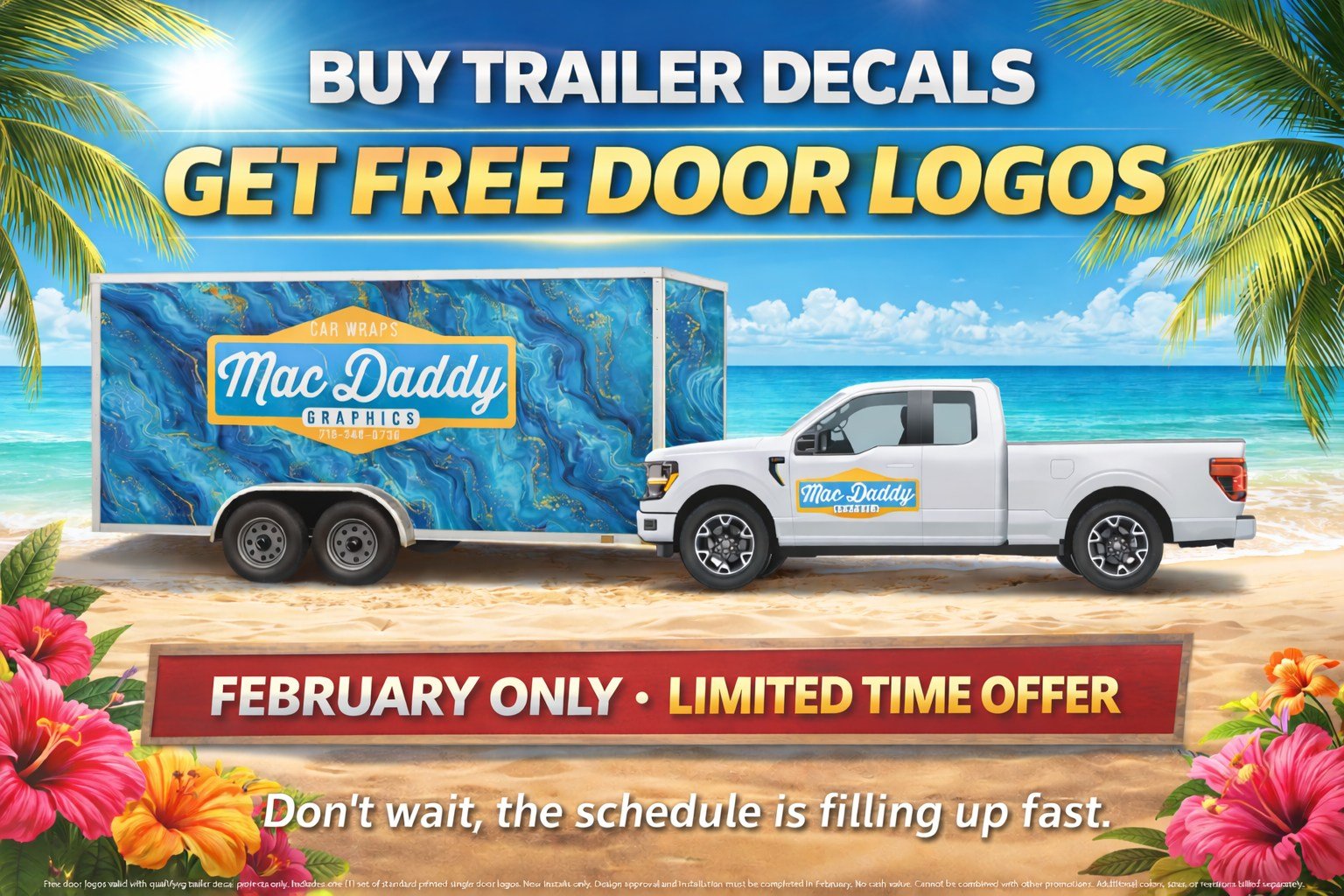 Designed to stand out.
Built to last.

Trailer decals + FREE door logos &mdash; February only.
Once the month ends, so does the offer.

📩 Message us to get locked in.