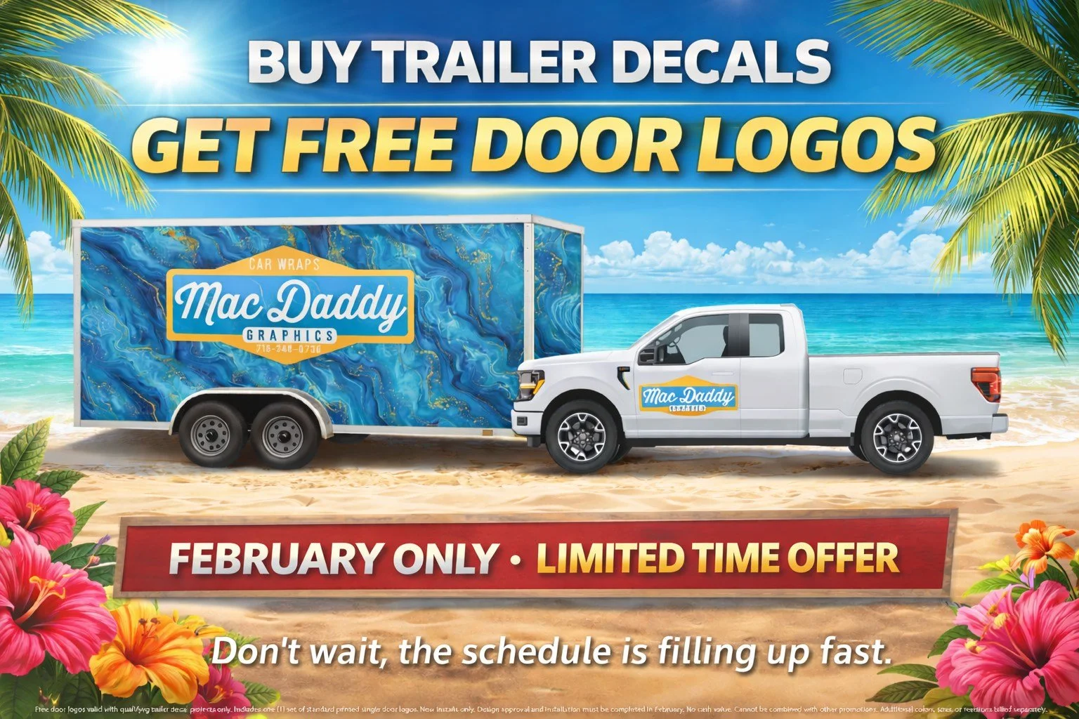 Designed to stand out.
Built to last.

Trailer decals + FREE door logos &mdash; February only.
Once the month ends, so does the offer.

📩 Message us to get locked in.