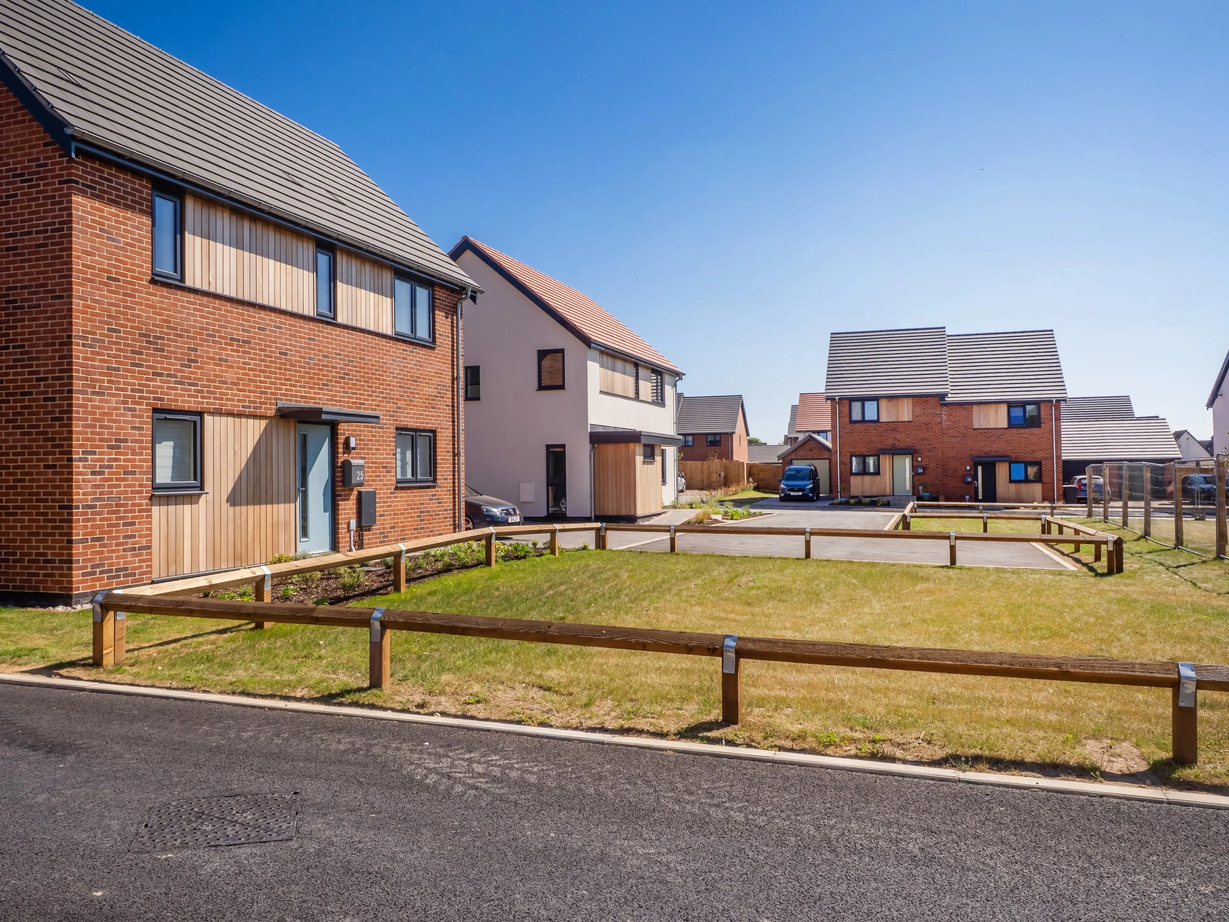 A street view of Abel Homes' East Harling housing development.
