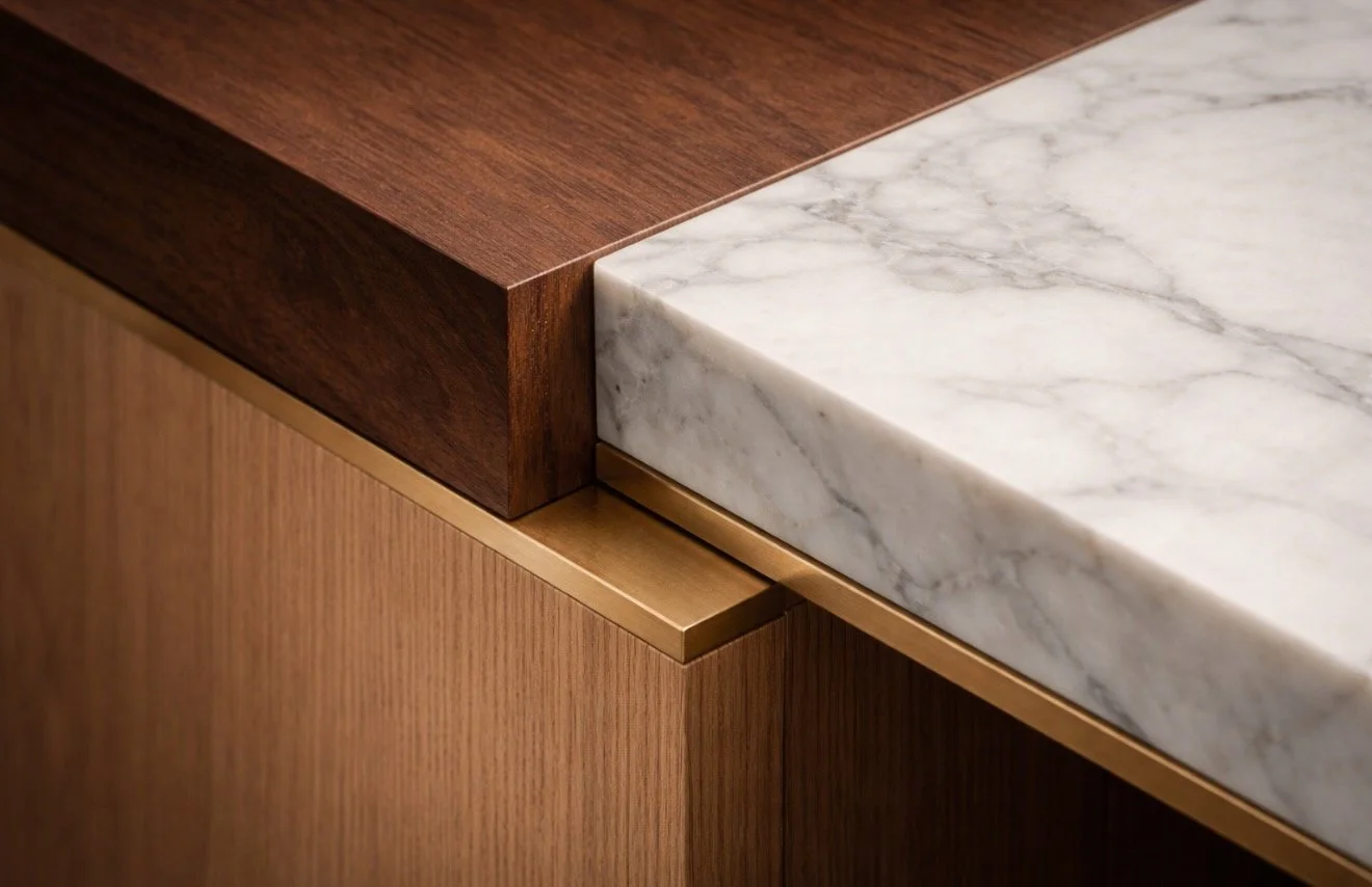 ARMOIRE DE CUISINE SUPRÊME NOYER CHENE BLANC ET QUARTZ