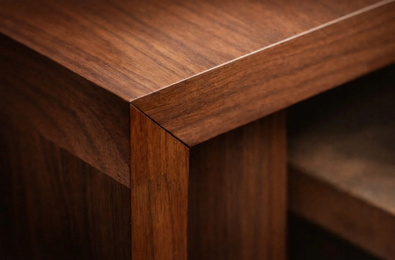 ARMOIRE NOYER NOIR AVEC ASSEMBLAGES 45 DEGRÉS