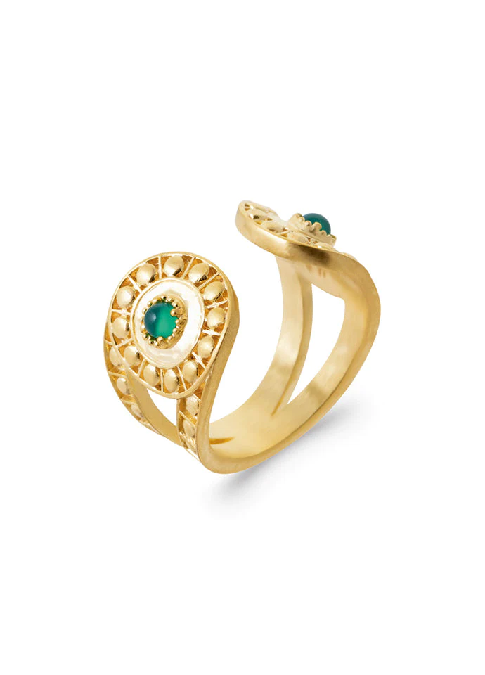 Bague Opale agate verte