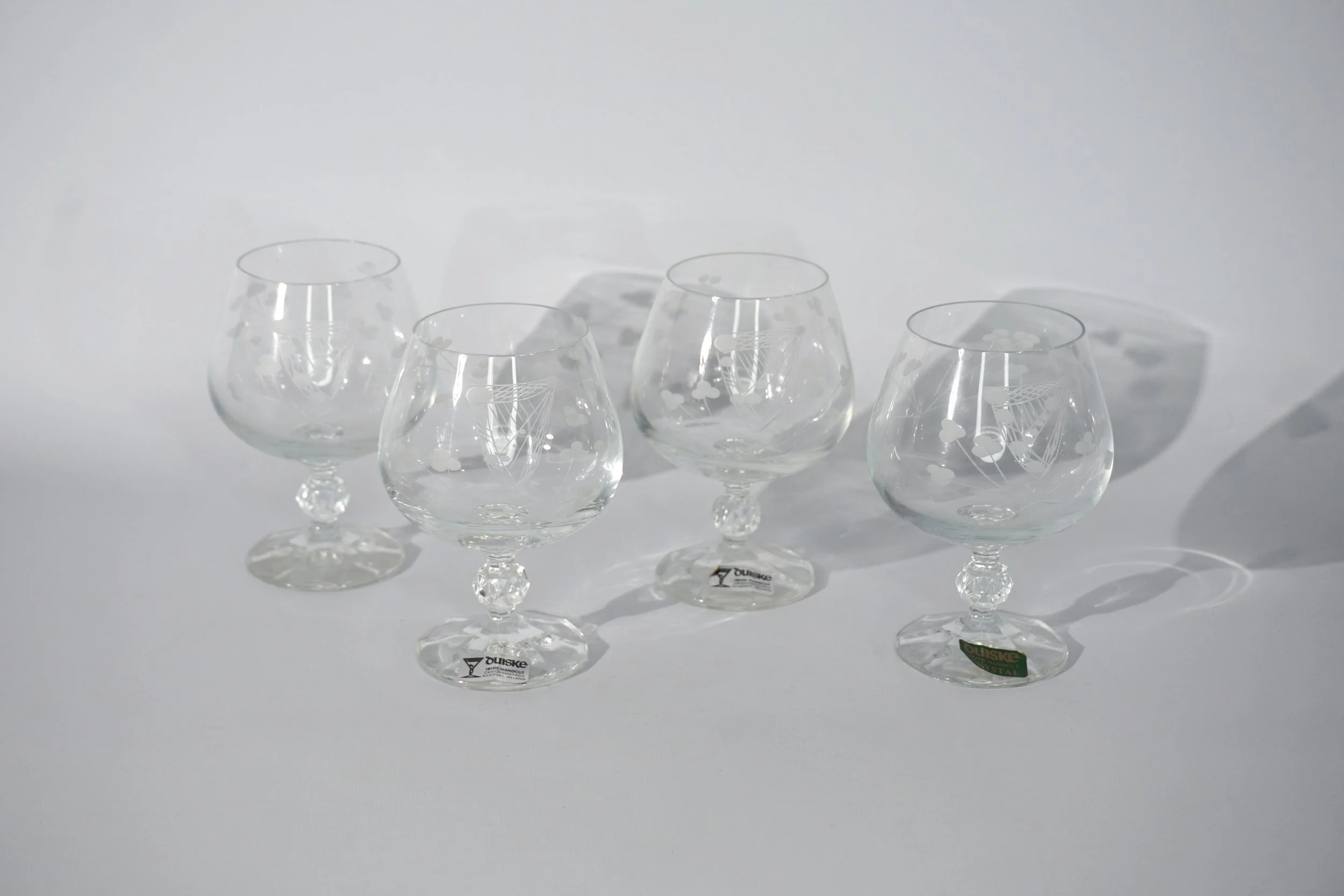 Set of 4, Harp engraved Brandy Glasses. (H120mm)  #BG2610GLW