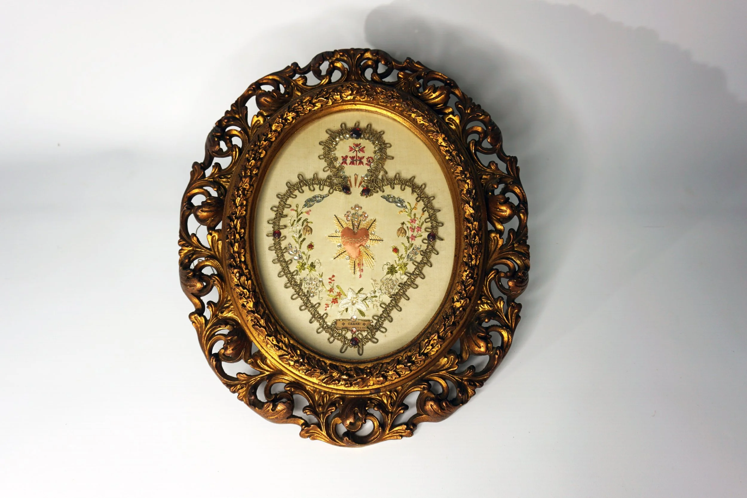 Antique Gold Sacred Heart Frame.  #SH262HMW