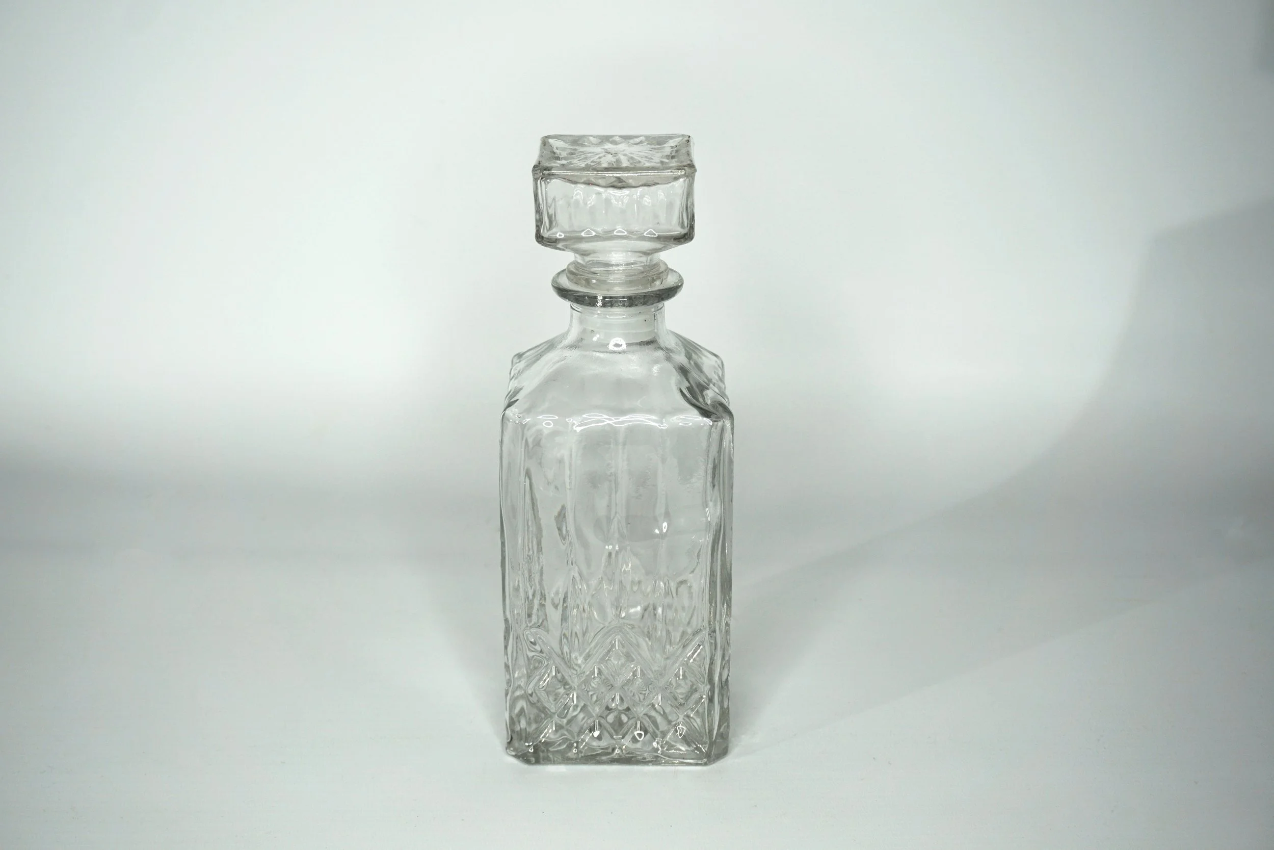 Glass Whiskey Decanter, square.  #WD263GLW