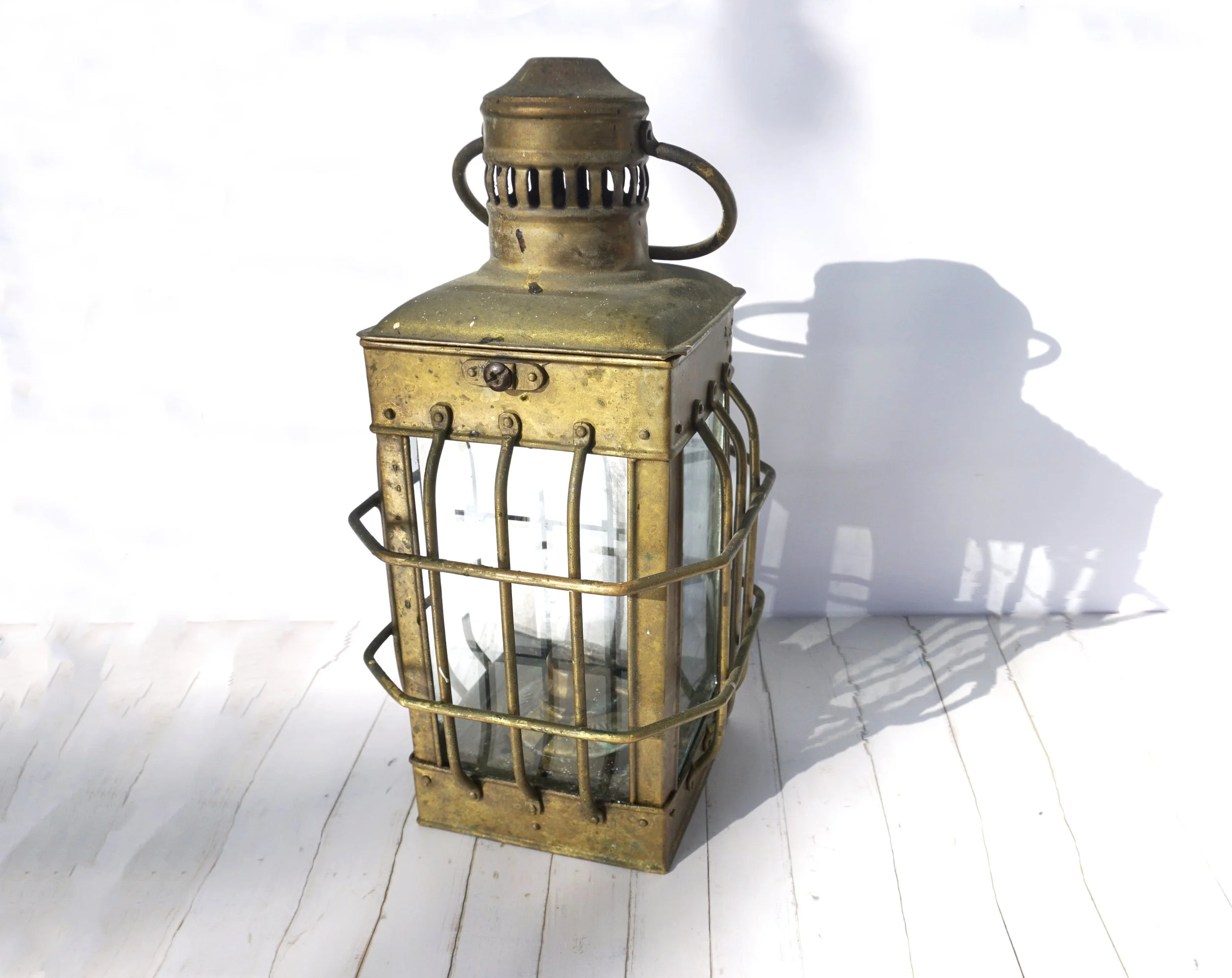 Brass & Glass Oil Lantern.  #BS261LMP