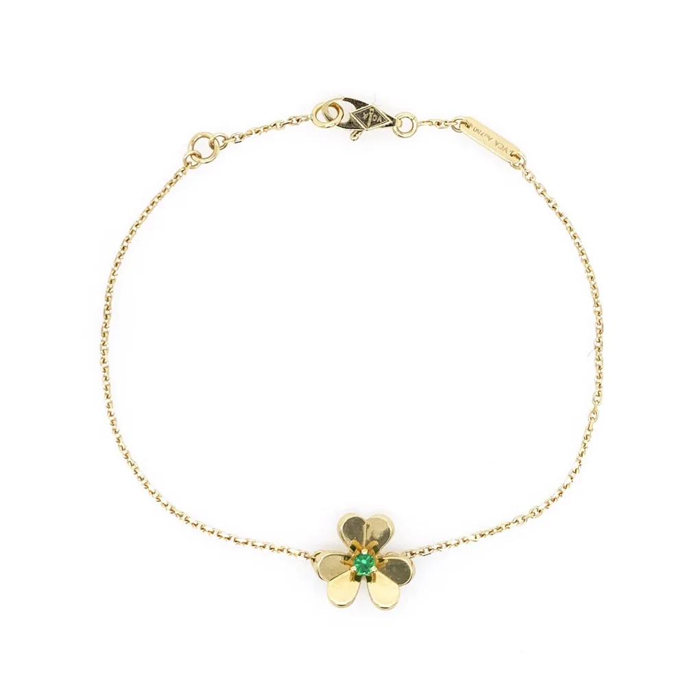 Van Cleef Arpels 18k yellow gold emerald Frivole bracelet —