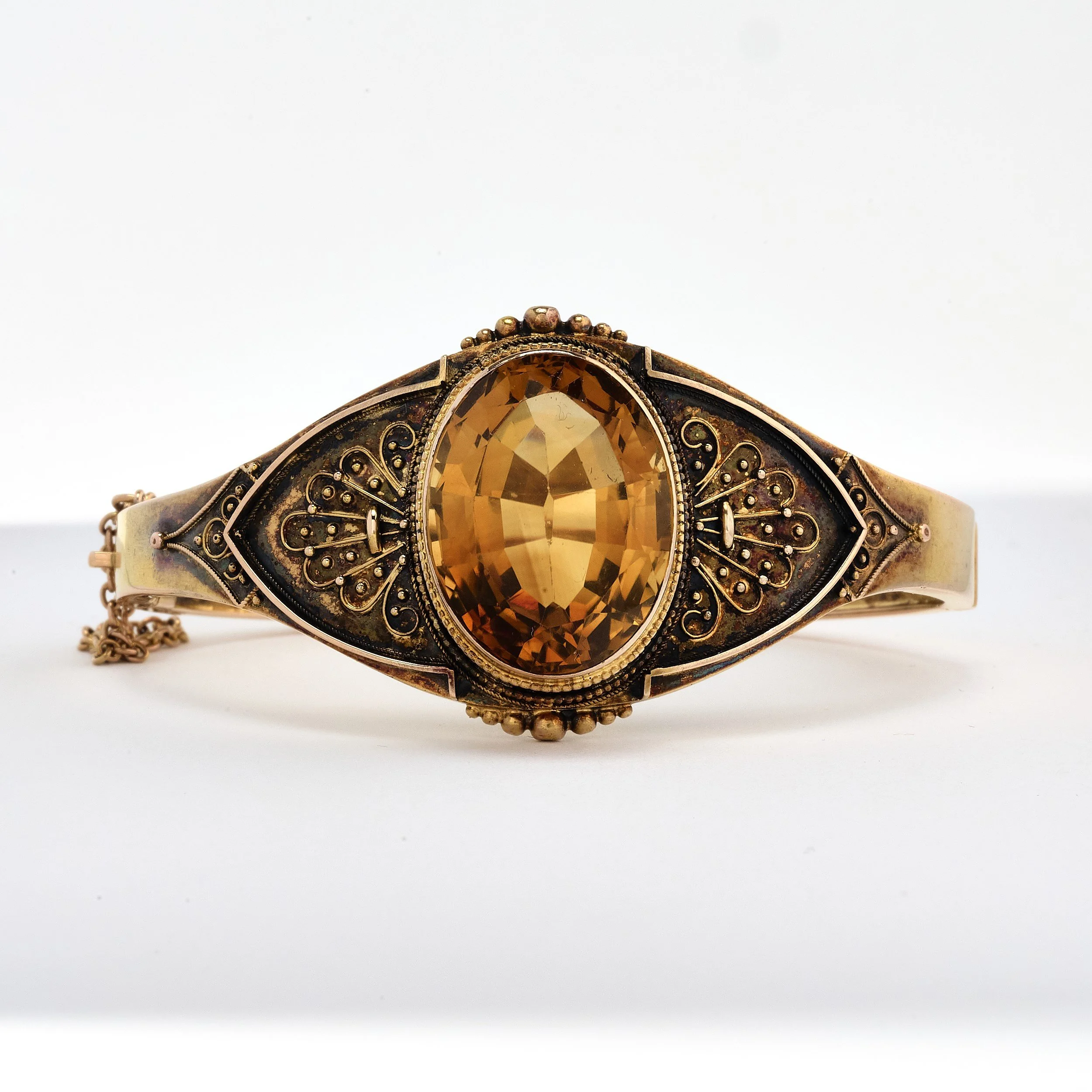 14k yellow gold citrine bangle