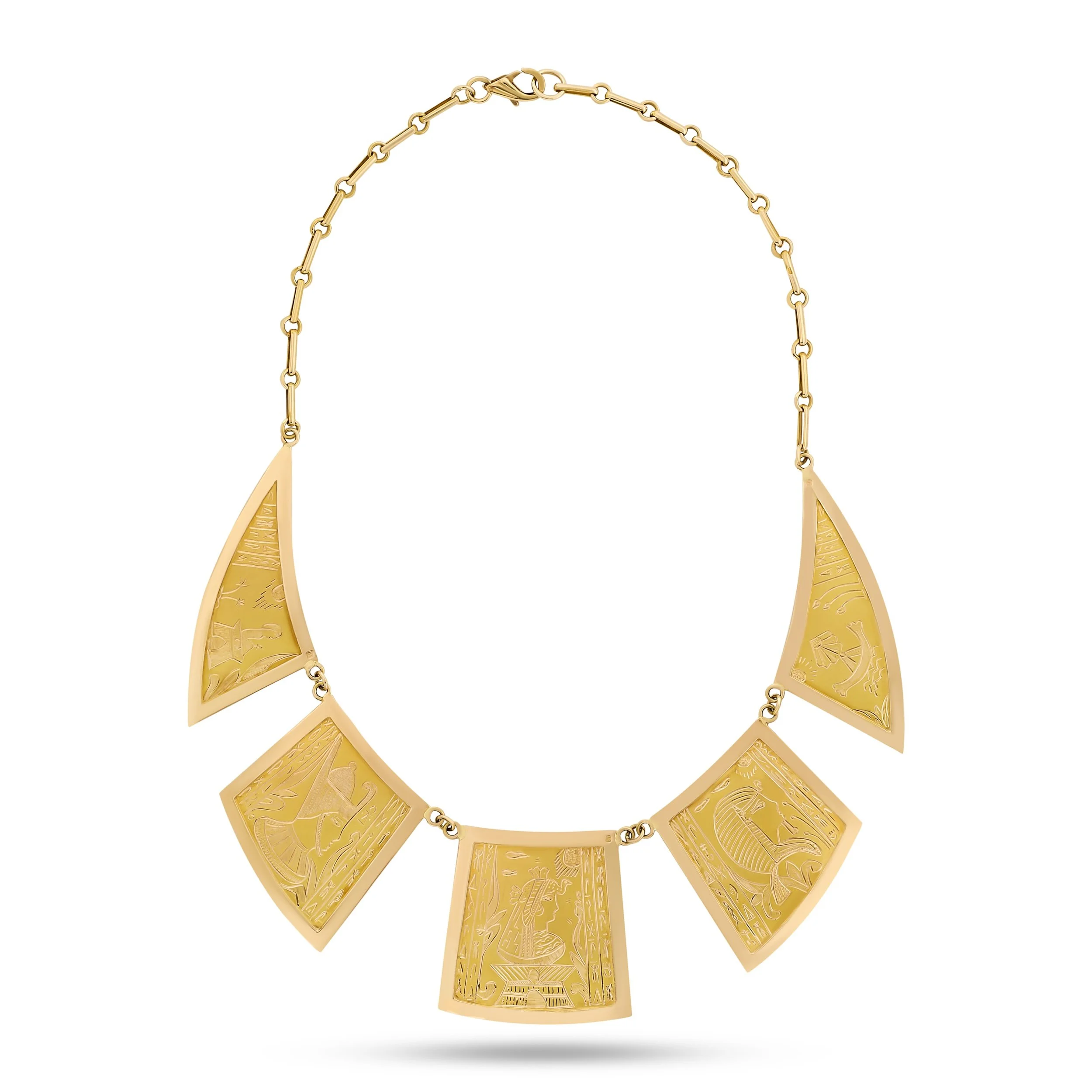 14k yellow gold Egyptian style necklace