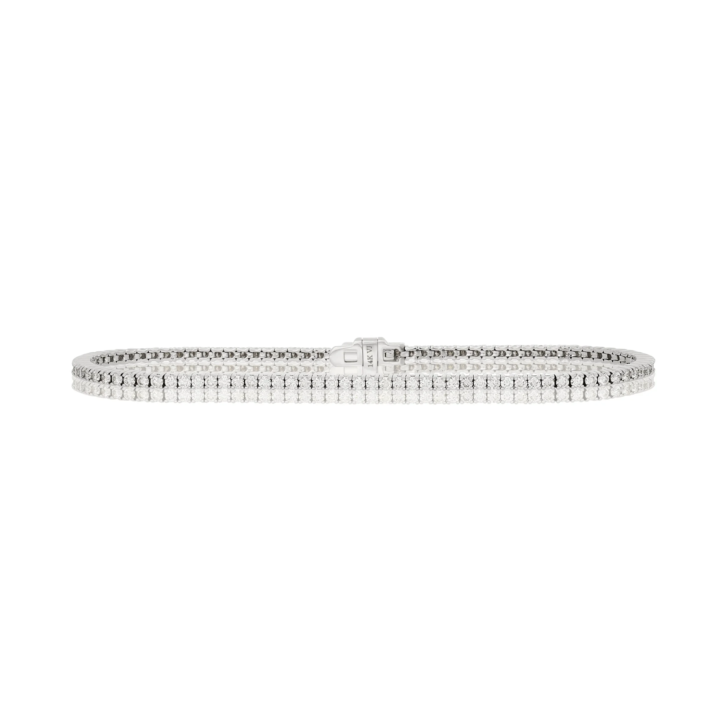 14k white gold round diamond tennis bracelet 2.10ct