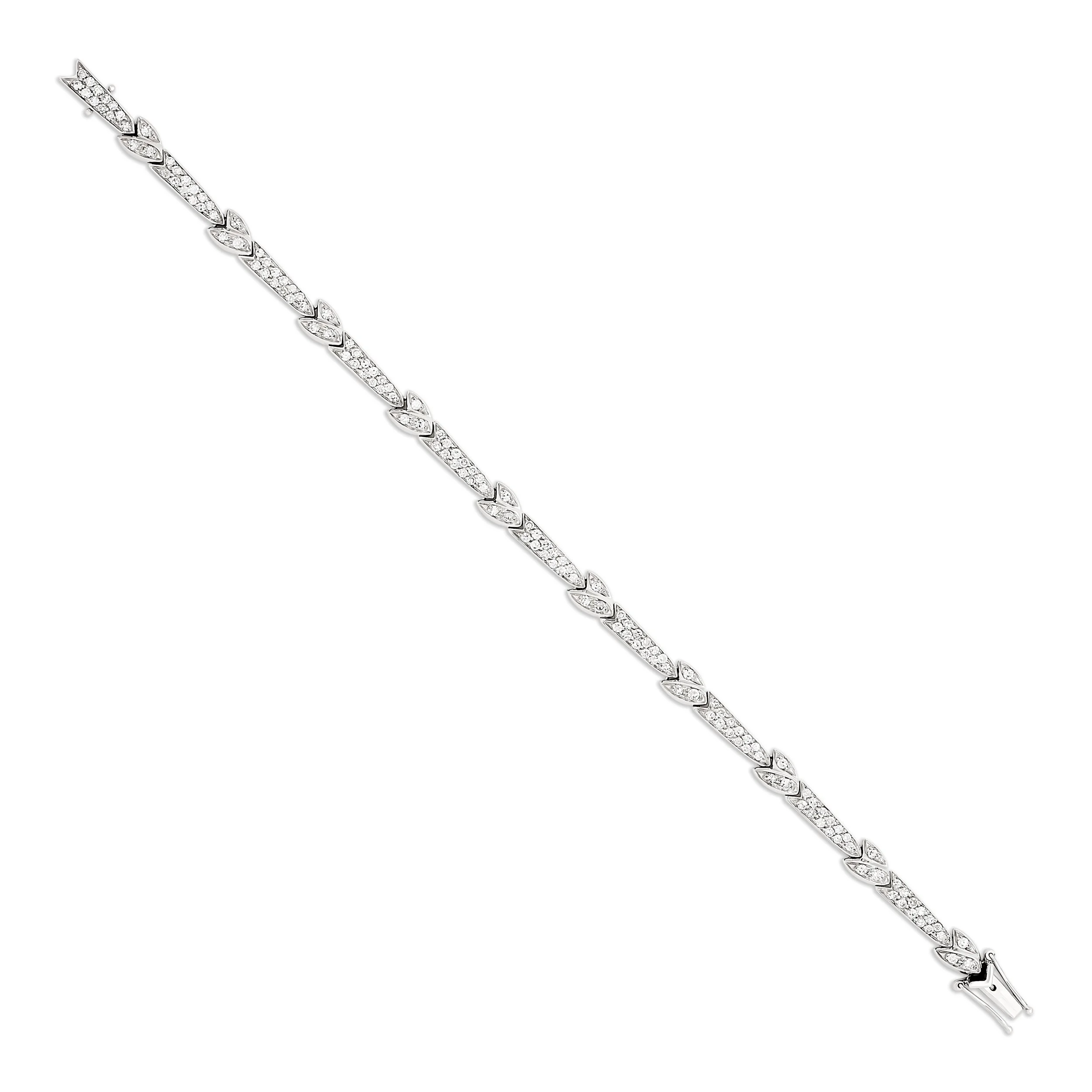18k white gold diamond bracelet 2.54ctw